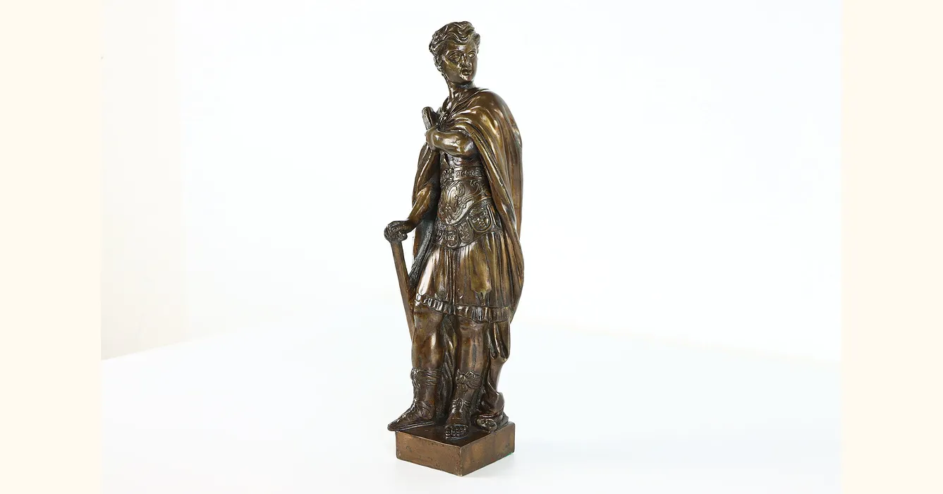 Classical Roman Design Vintage Bronze Statue, Sculpture of David