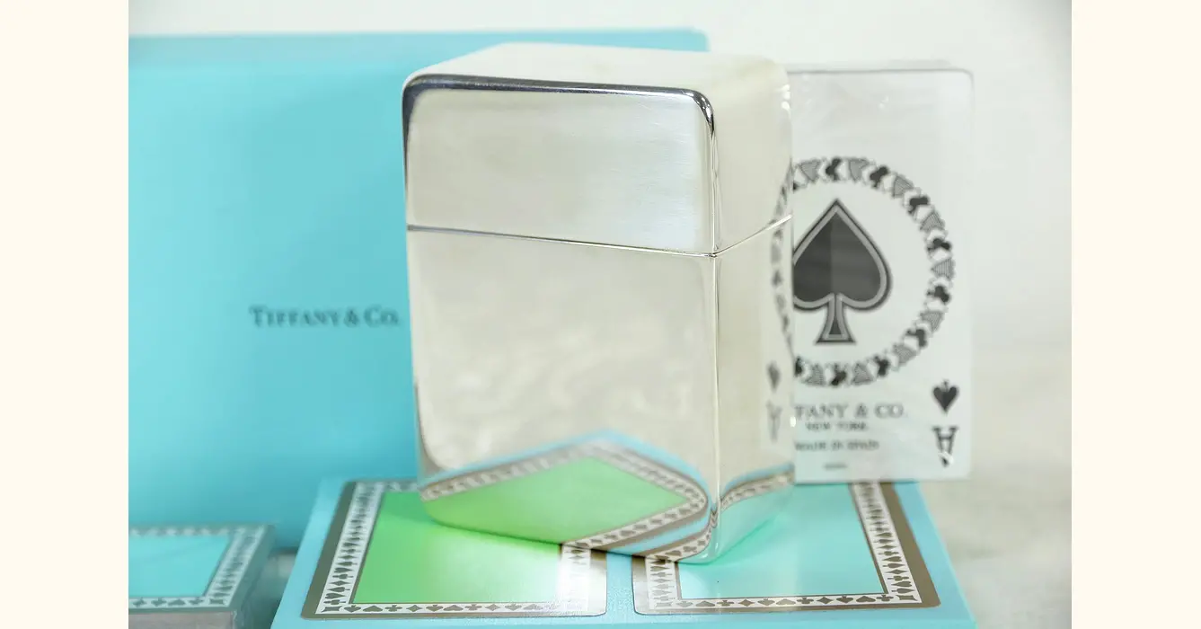 Vintage Tiffany & Co Metallic Playing Card Bridge Set Sealed 