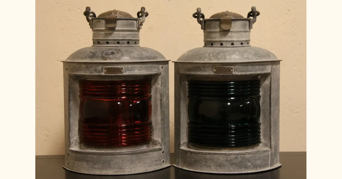 Rare Brass Perko Perkins Marine Ships Lamp Light Lantern Red Lens —  Antiques Arena