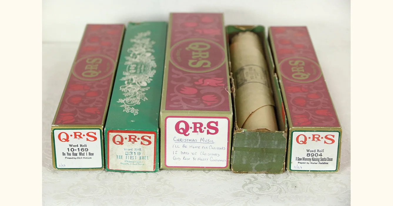 Christmas 5 Player Piano Rolls First Noel, 12 Days, God Rest Ye Merry, Etc.