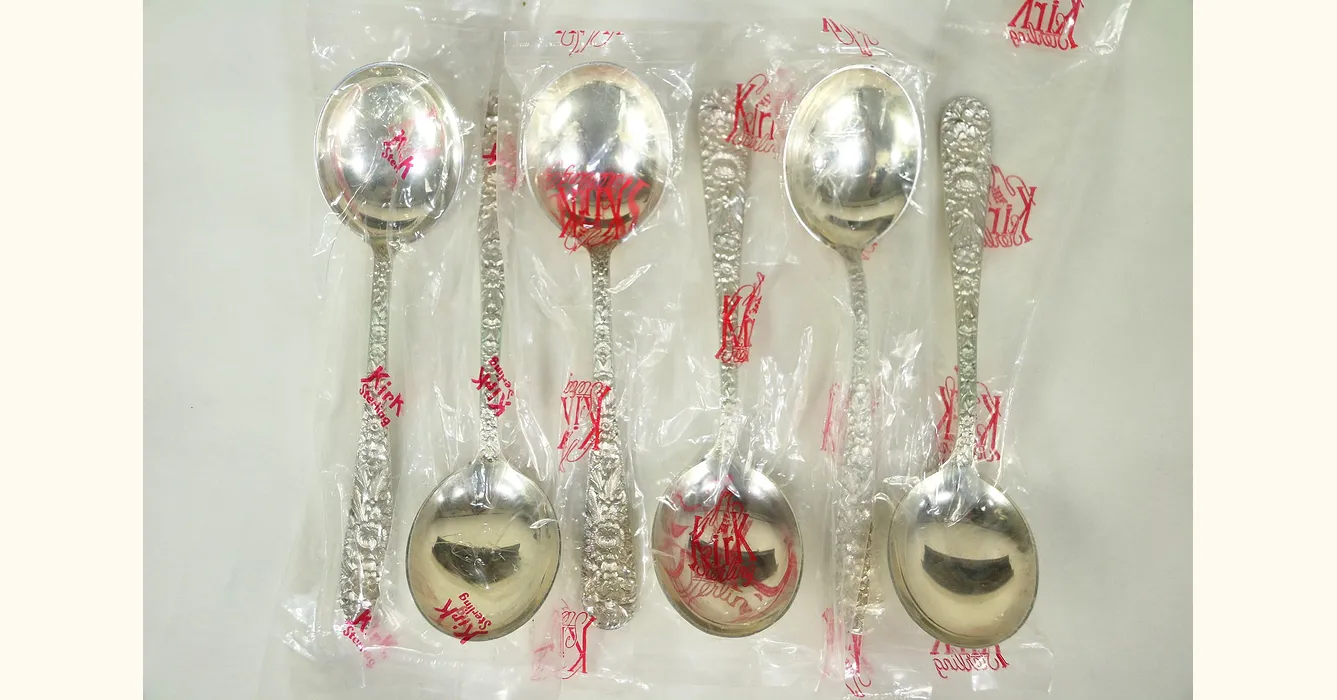 Sterling Silver Baby Spoon: Kirk Stieff Repousse Infant Feeding Spoon in  Sterling Silver