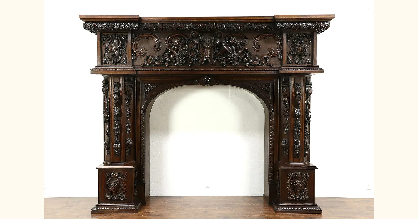 French Hunting Lodge Fireplace Accessories - The Antique Fireplace Bank