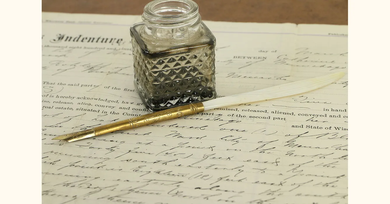 Victorian Antique Retractable Carved Pearl & Gold Ink Pen