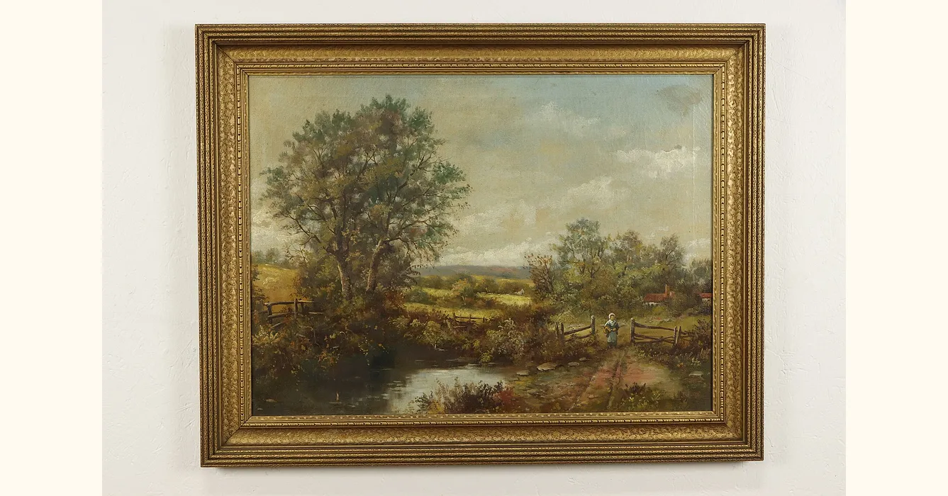 Country Lane & Stream Original Vintage 36