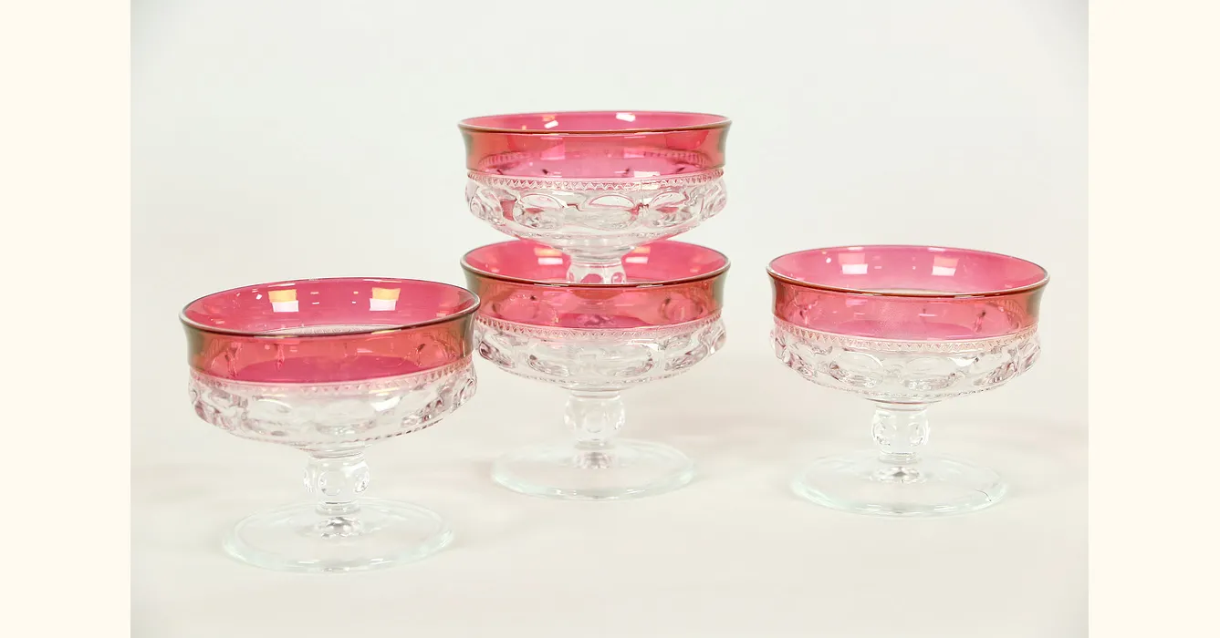 Ruby Red 1960s Kings Crown Glassware Set