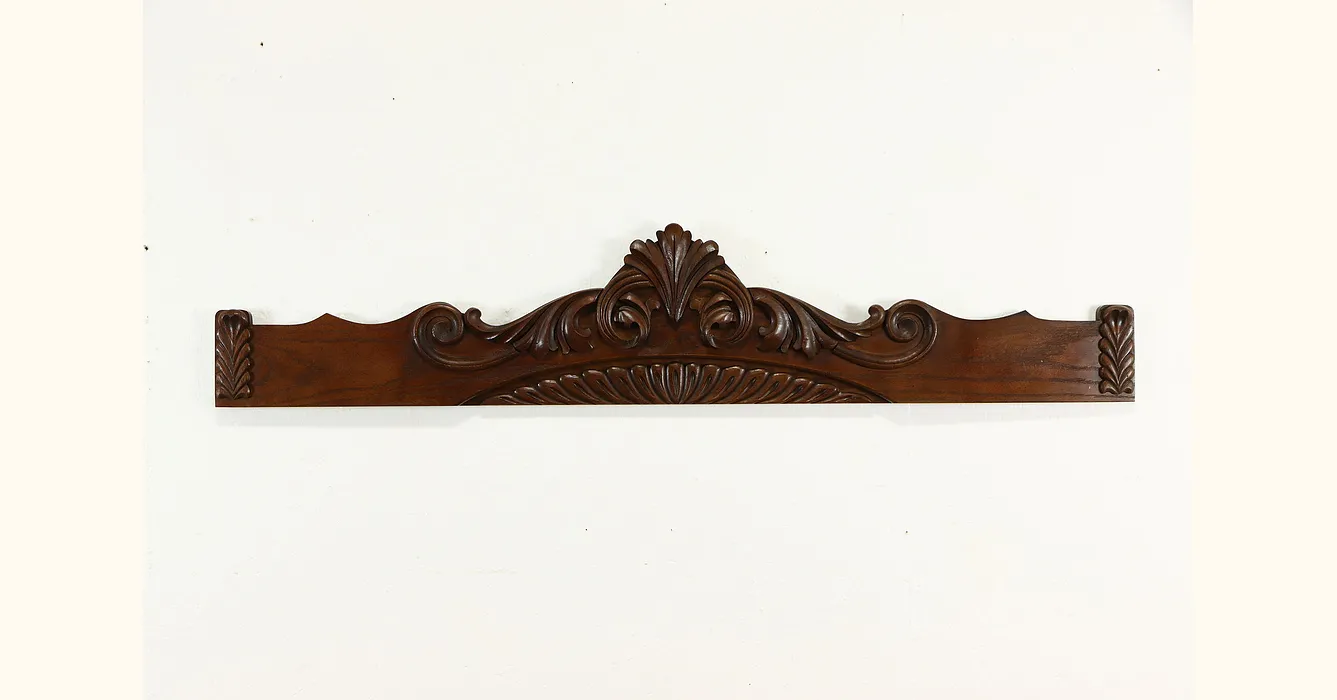 Carved Oak Antique Architectural Salvage Crest Fragment