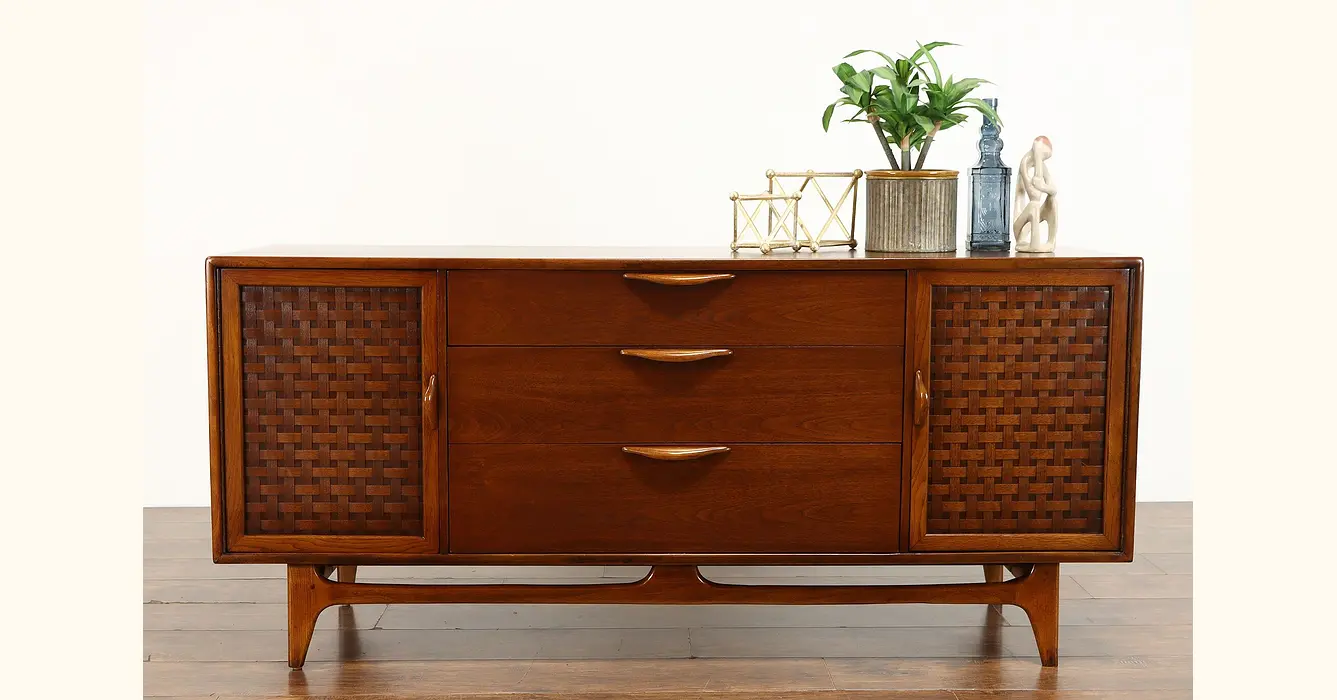 Midcentury Modern 1960 Vintage TV Console, Sideboard, Credenza, Goodman  #38500