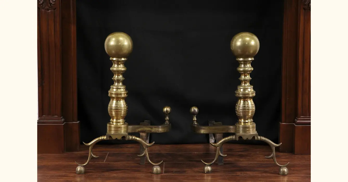 HARVIN CO PR BRASS ANDIRONS 23 sold at auction from 18th October