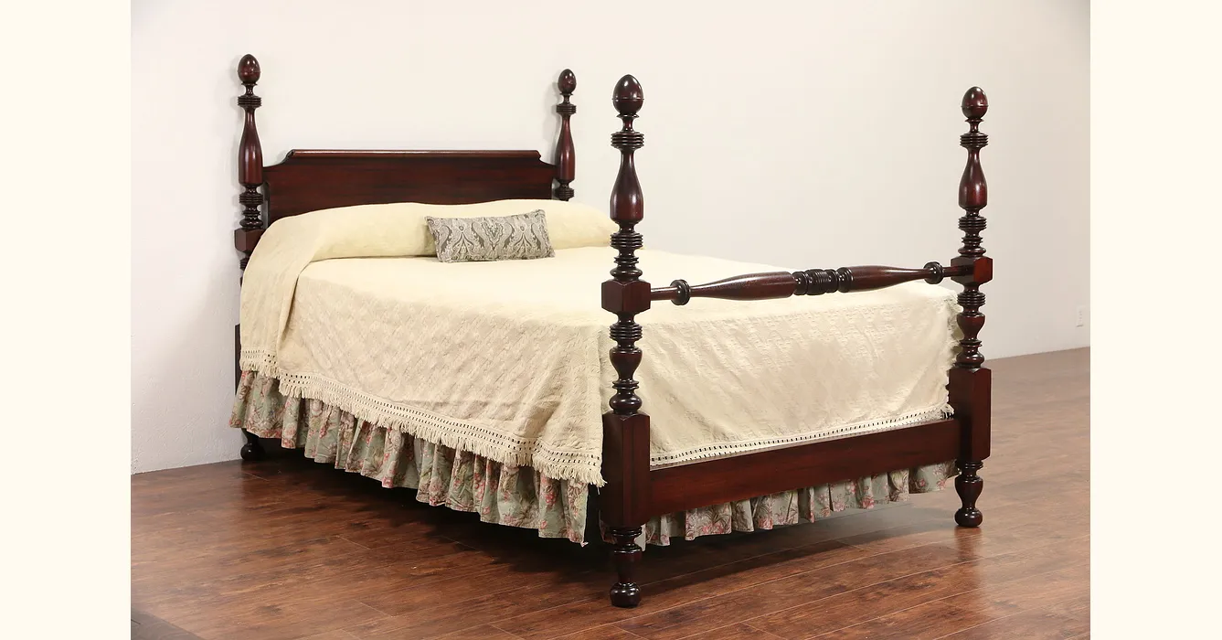 antique mahogany queen bed