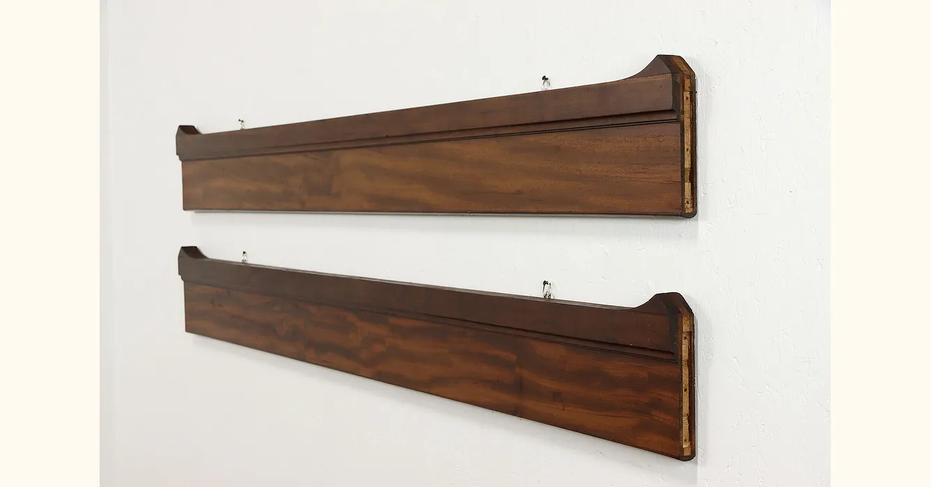 Architectural Salvage Pair Antique Mahogany Bed Rails Wall Hanging 79   Bed39032rails .webp