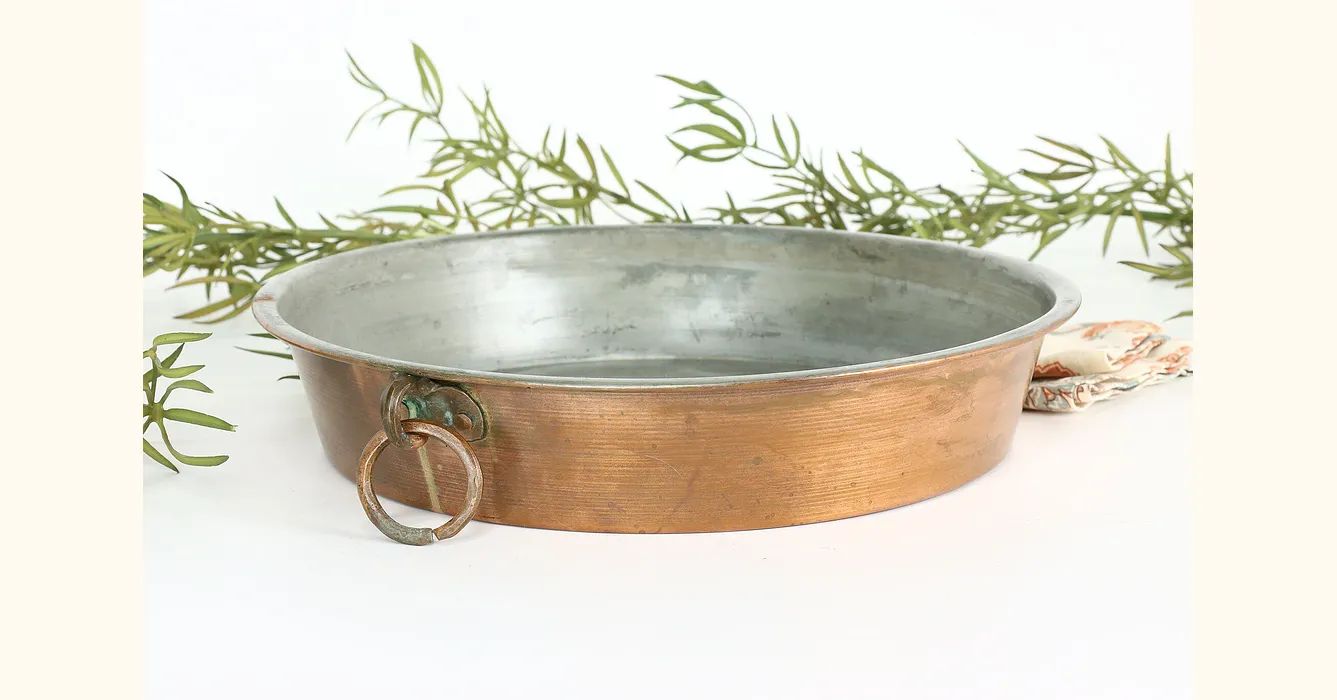 Set of 4 Farmhouse Copper Vintage Individual Baking Pans, Bazar