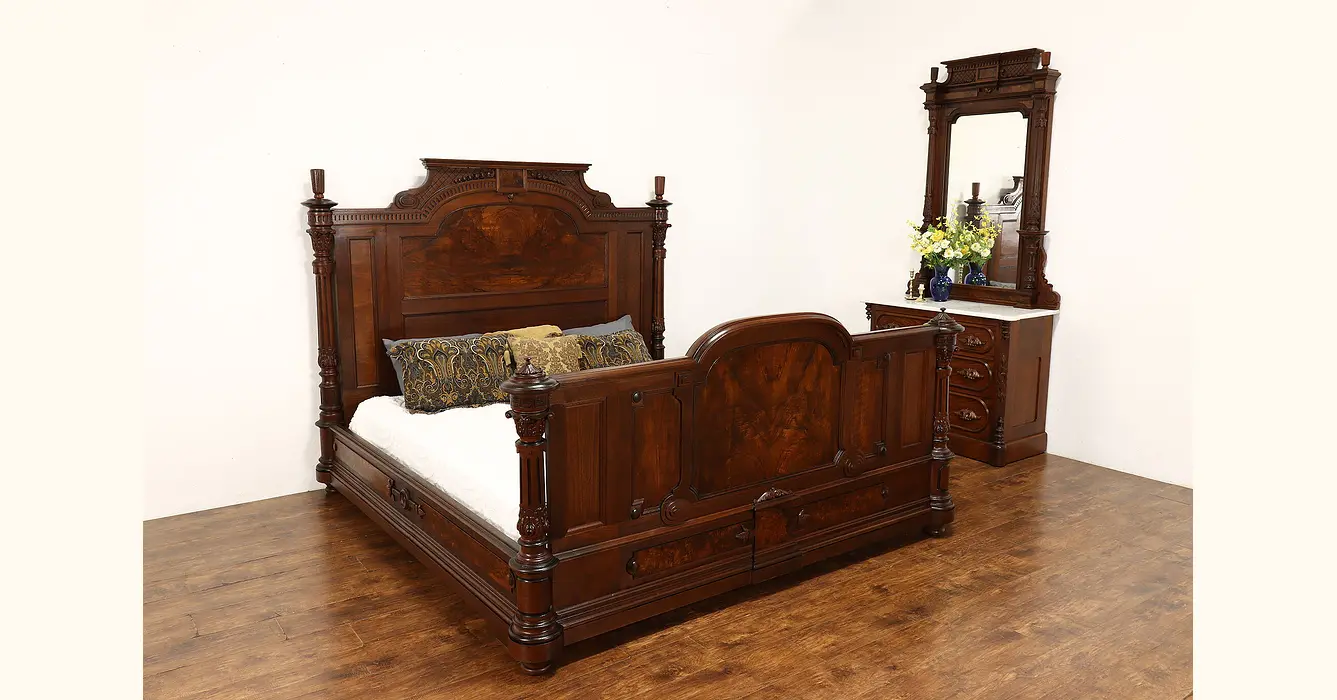 Converting an Antique Bed to a Modern Queen or King Size – Harp Gallery  Antique Furniture Blog