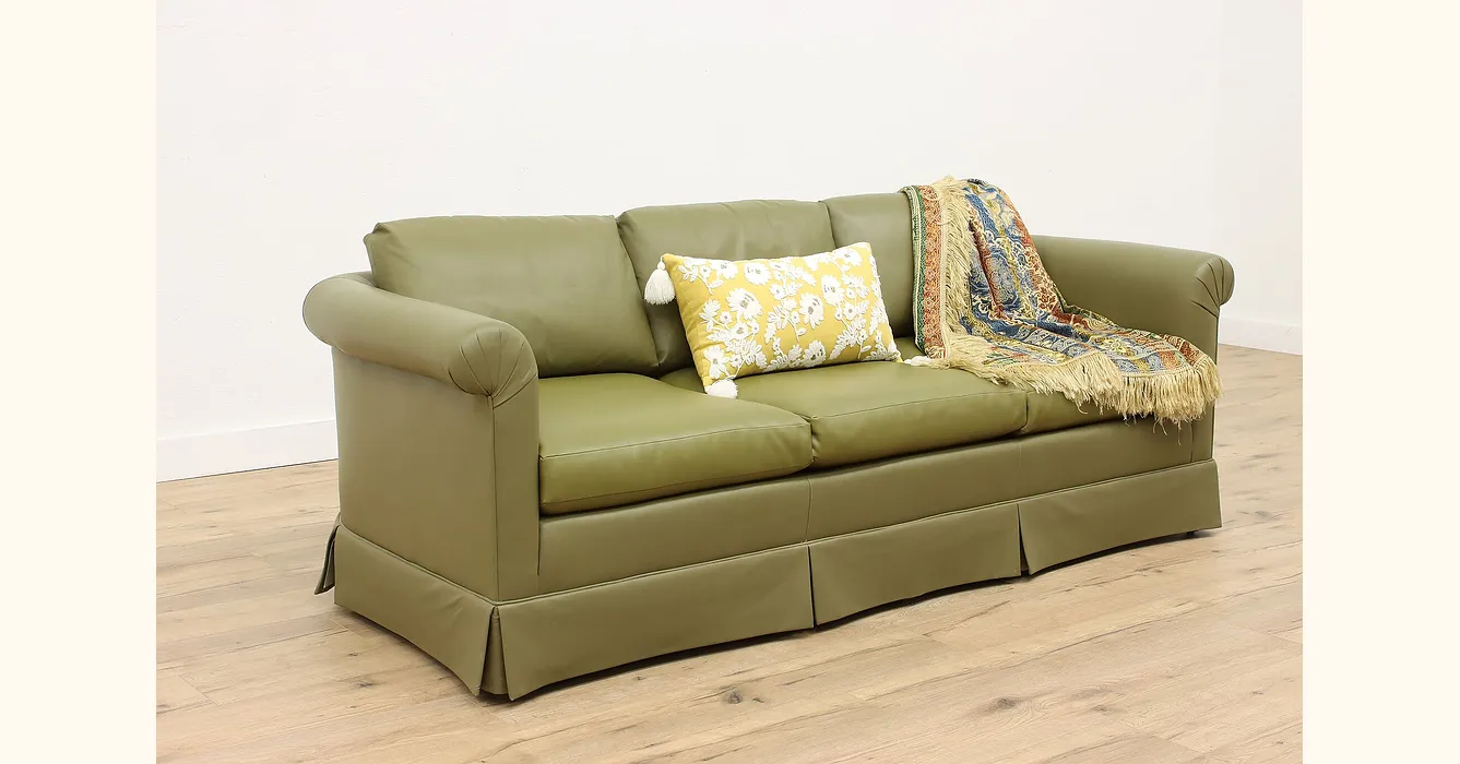 Vintage French Tufted Three Cushion Sofa, 73% Off