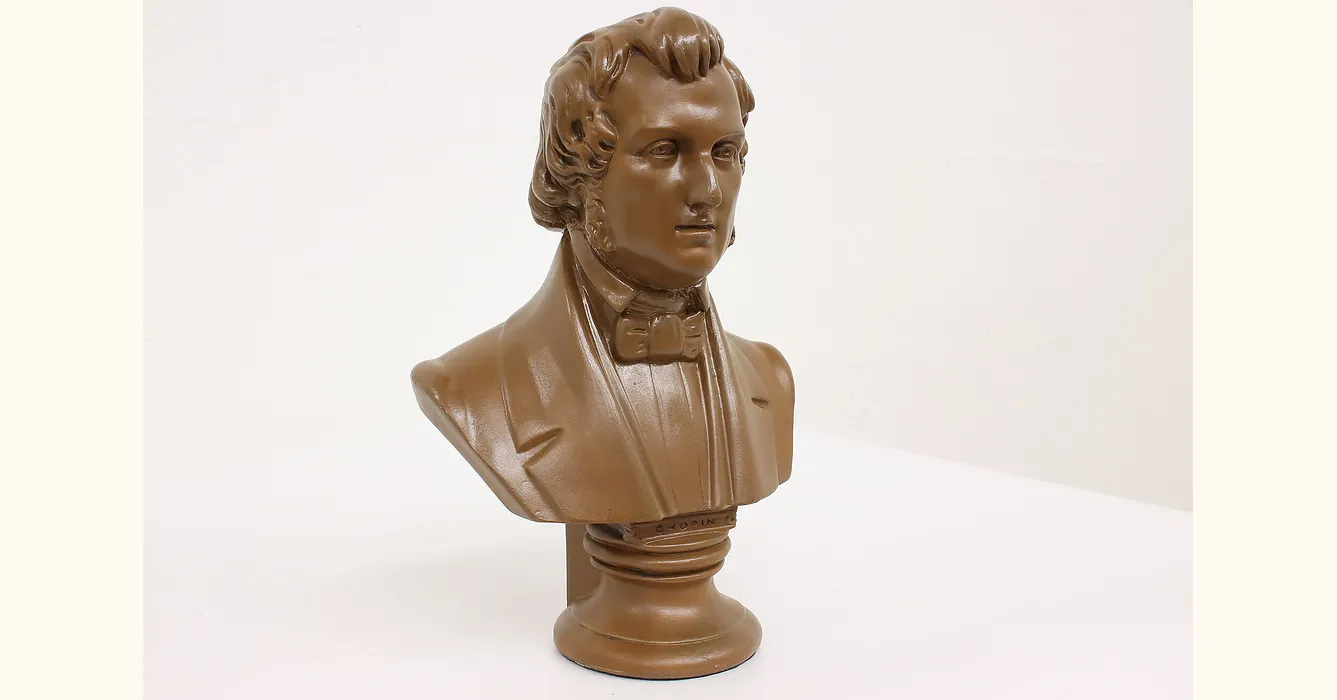 Musicians Bust of Chopin With Alabaster Base -  Sweden