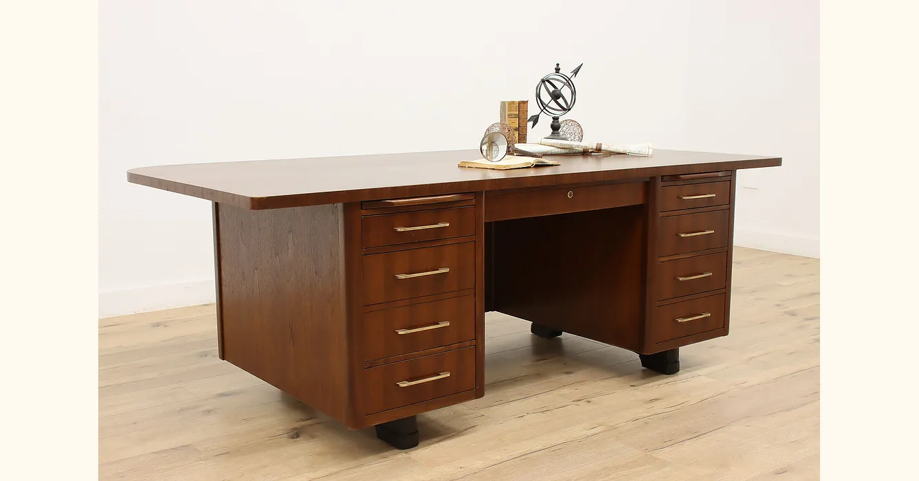 Midcentury Modern 60s Vintage Office 78 Executive Desk