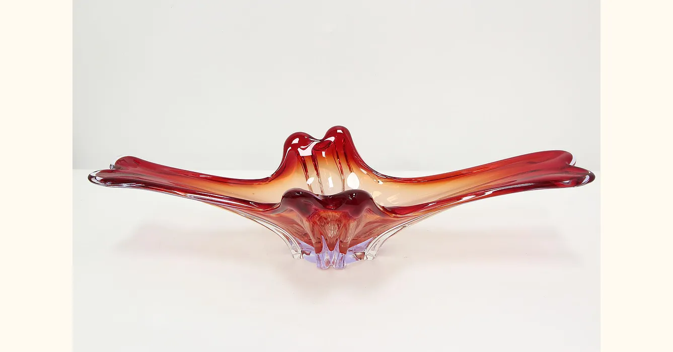 Murano Italian Art Glass Bowl Decorative Center Bowl For Sale