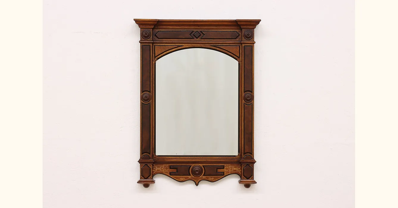 Victorian Antique Walnut Burl Hall Mirror   46924 1 .webp