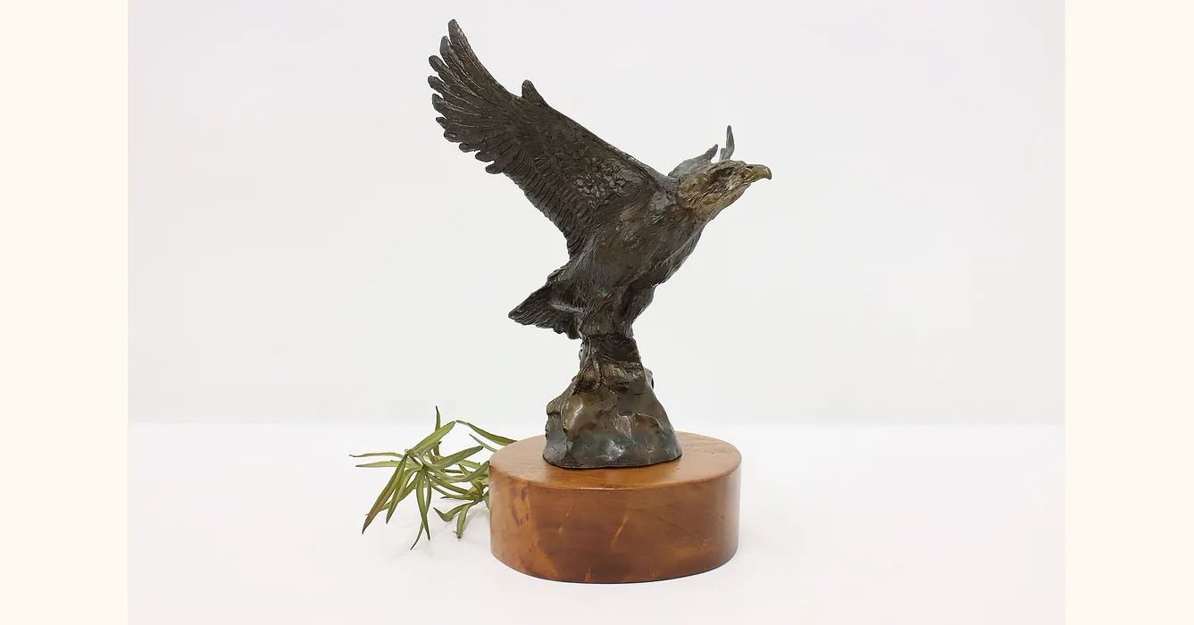 Eagle Statue Vintage Bronze Bird Sculpture, Sweeten