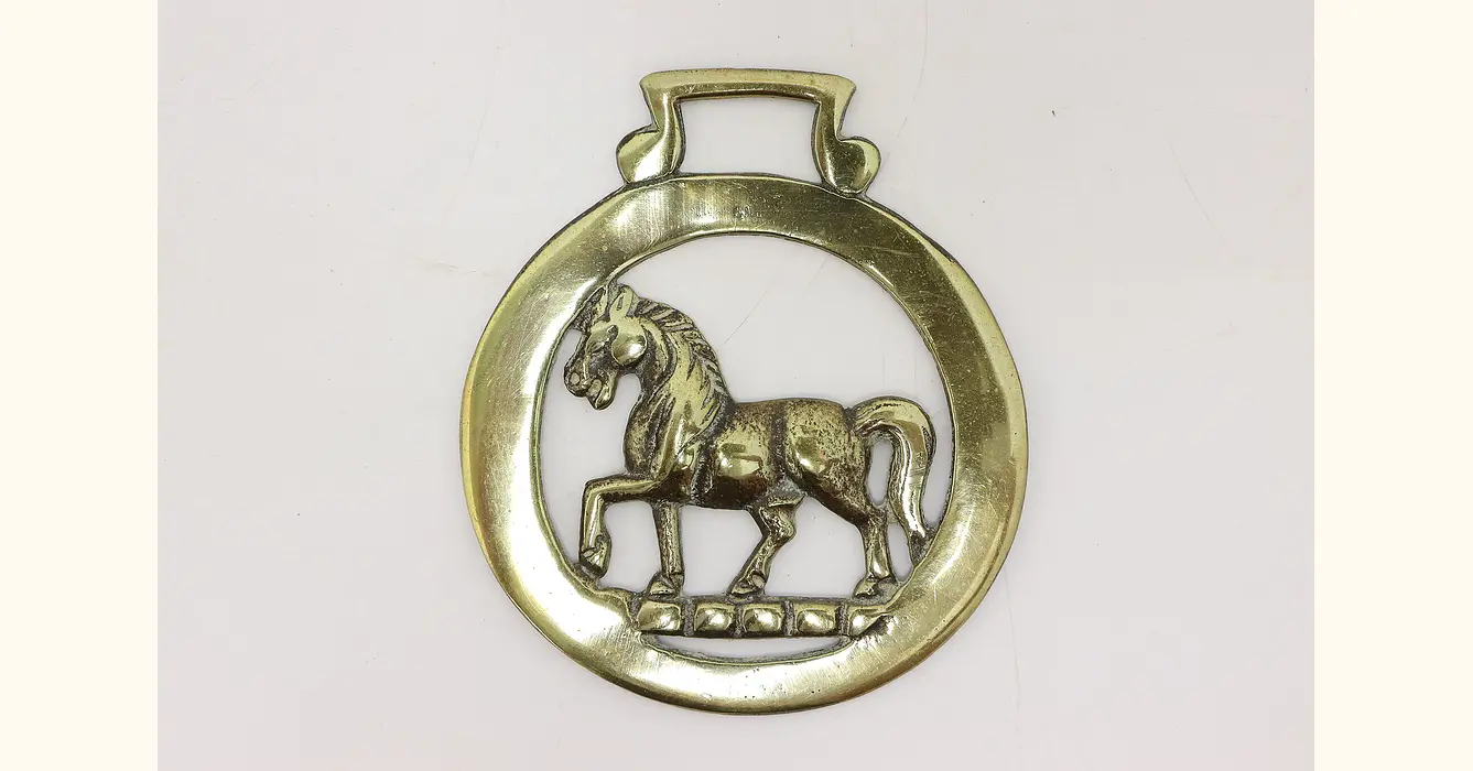 Vintage English Horse Brass Medallions Sold Individually, Brass