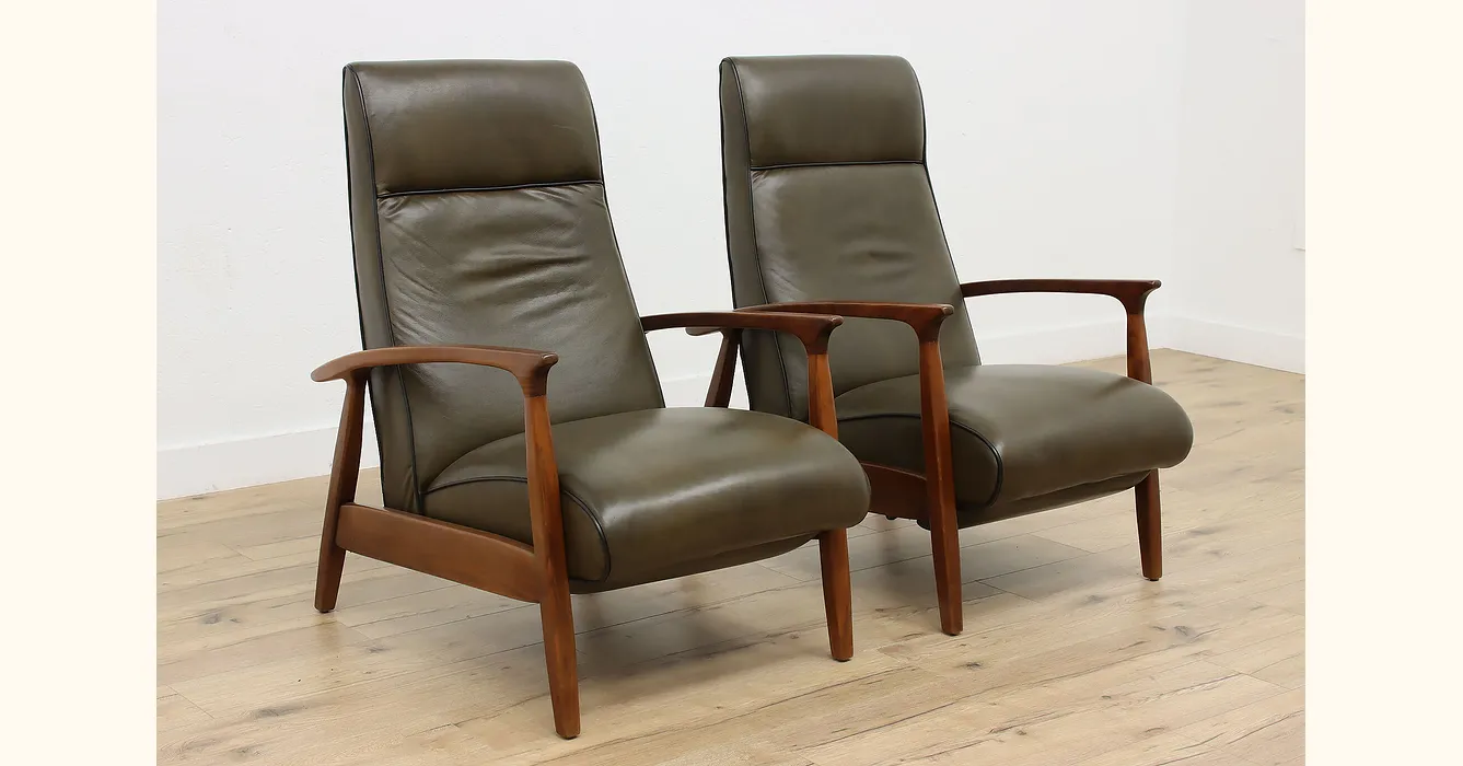 Mid century store leather recliner