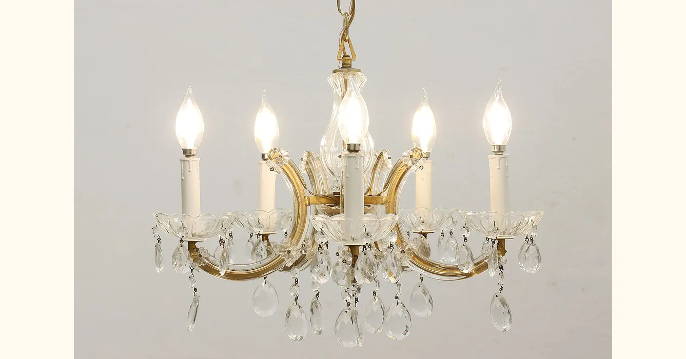 Maria Theresa Design Vintage 5 Arm Italian Chandelier