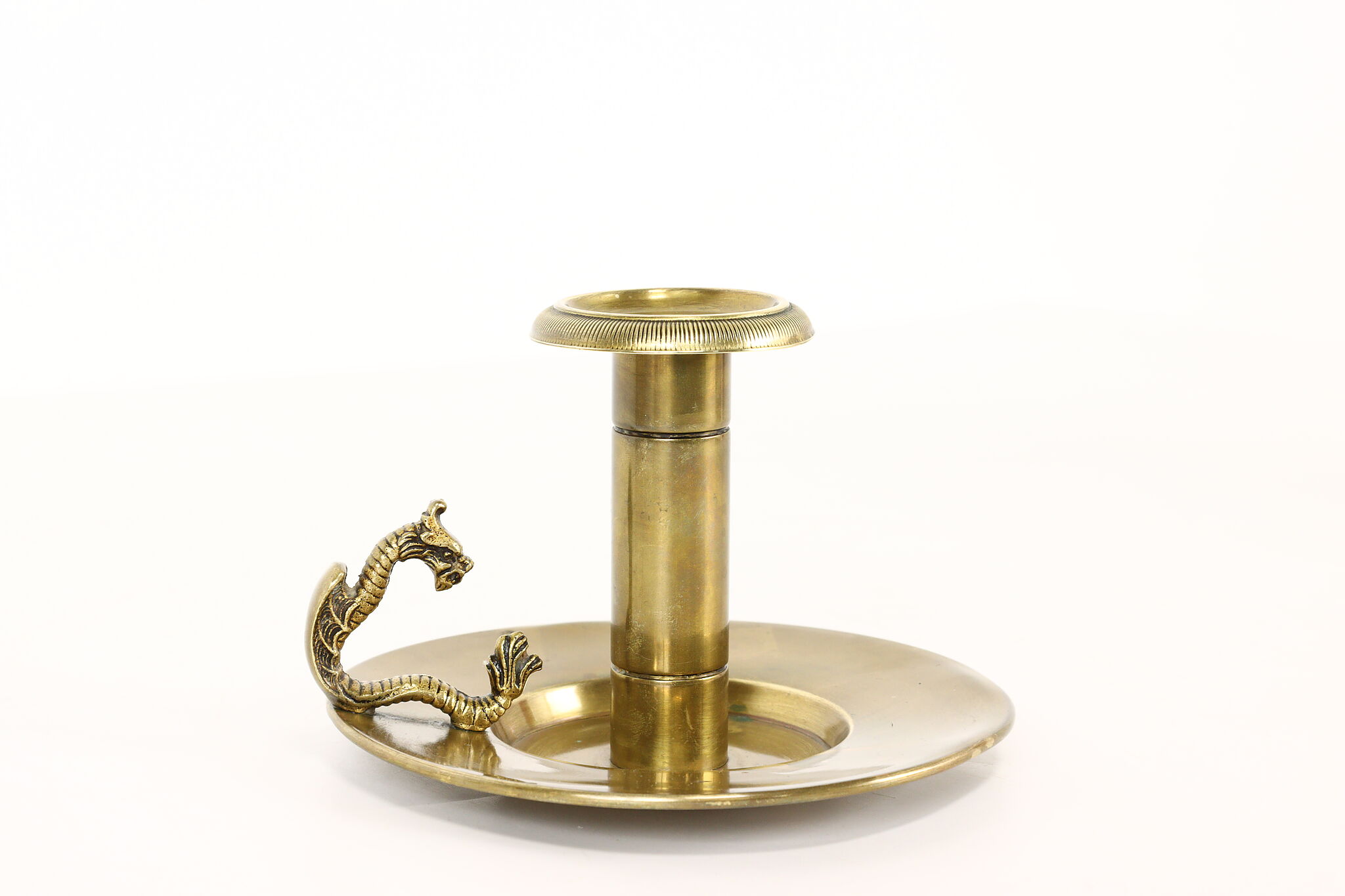 Brass Chamber Candle Holder, Finger Loop Candle Holder, Bedside