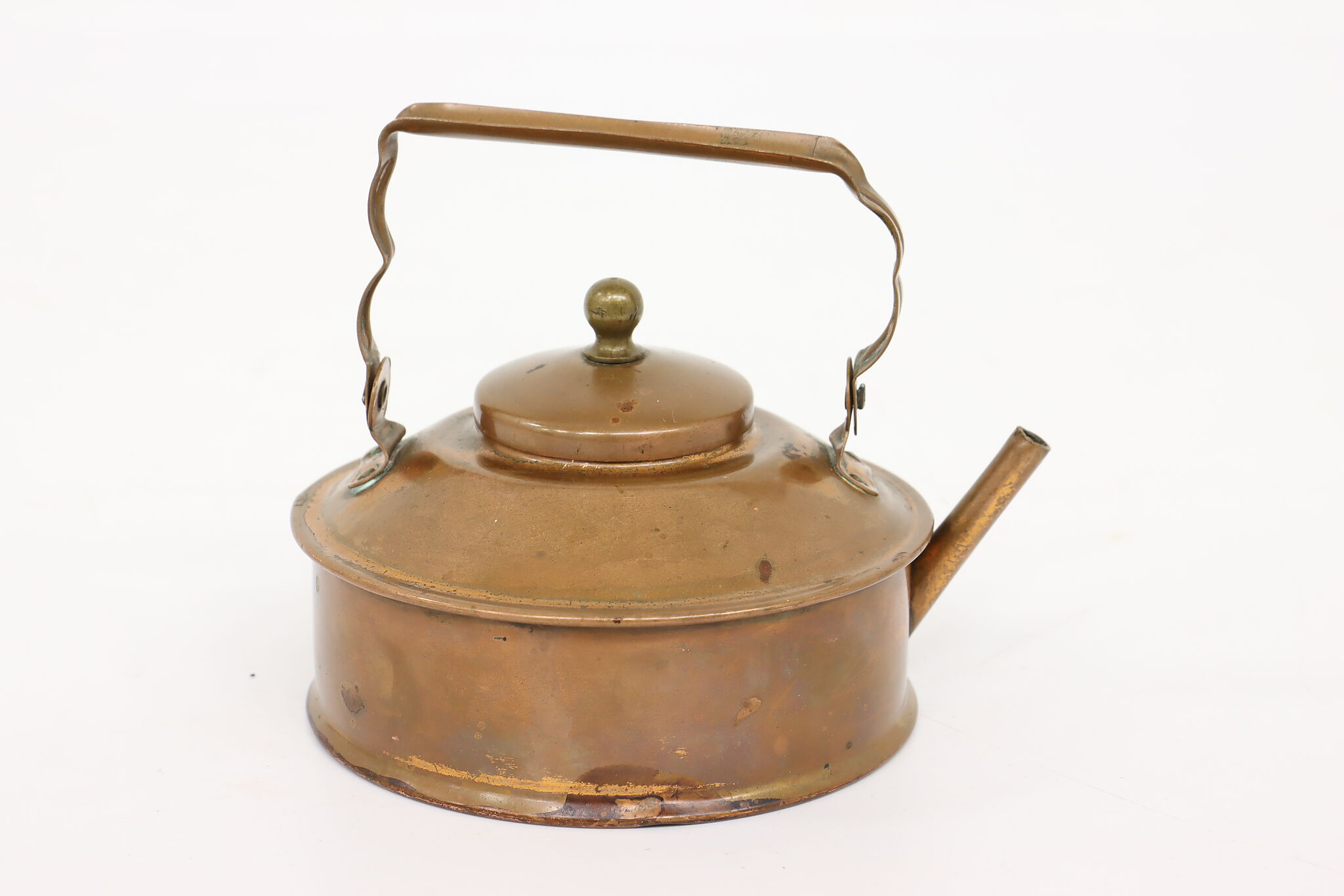 Antique Miniature Copper Teapot Tea Kettle Child's Small Personal Size  Primitive