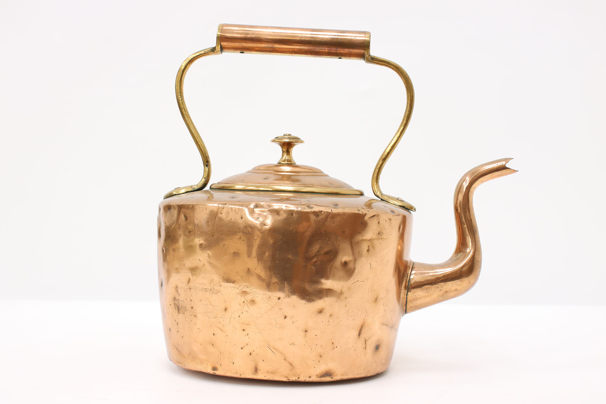 European Farmhouse Antique Brass Teapot or Kettle