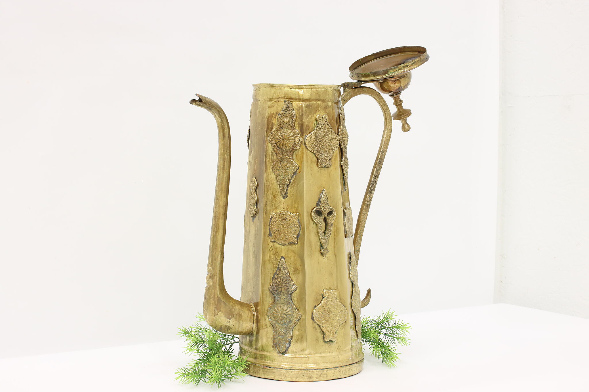 Persian Brass & Copper Antique Large Banquet Ceremonial Teapot or Kettle
