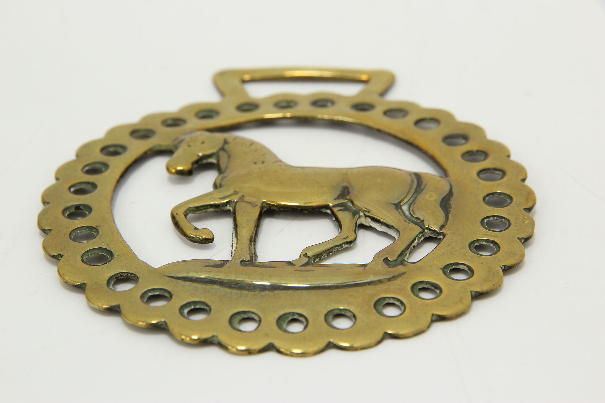 Vintage Regal Lion Brass Horse Bridle Medallion Horse Harness Crest