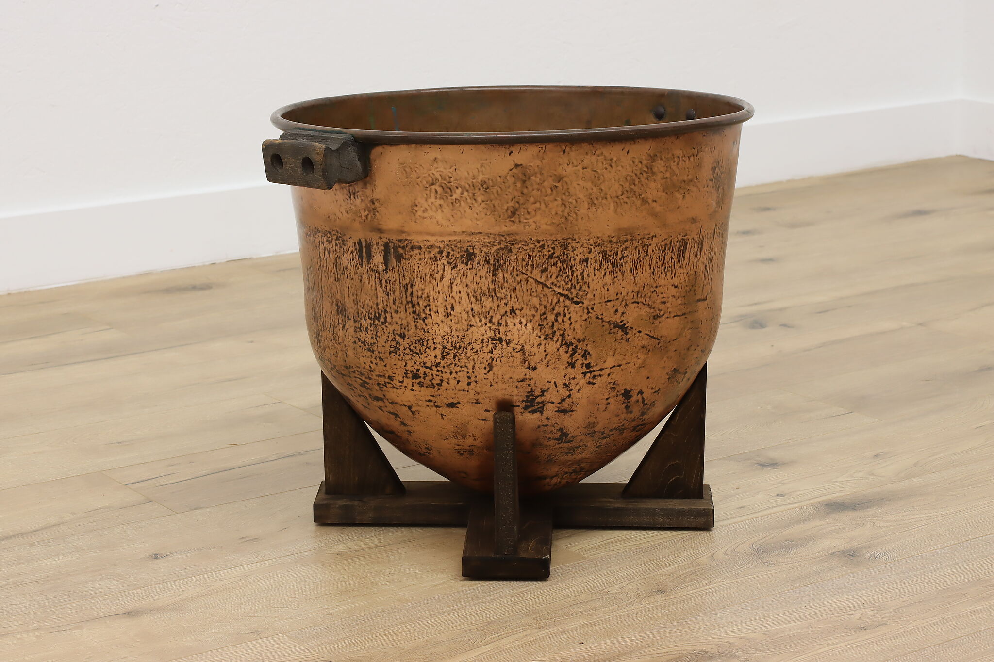 Antique Copper Candy Kettle Cauldron Pot Dovetailed Handled