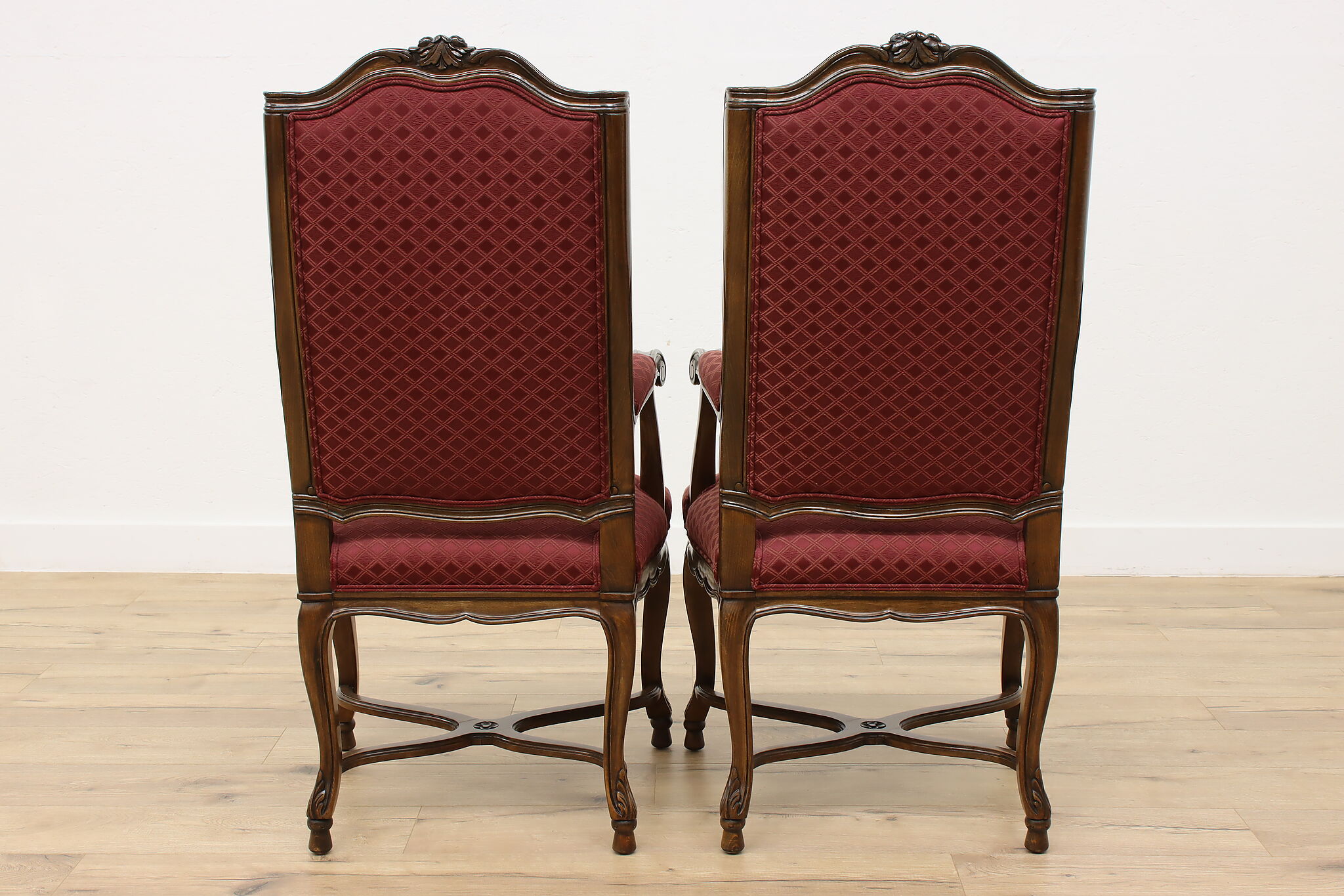 Set of 8 Antique French Louis XV Style Dining Chairs in Irish Oatmeal Linen  – bloomhomeinc