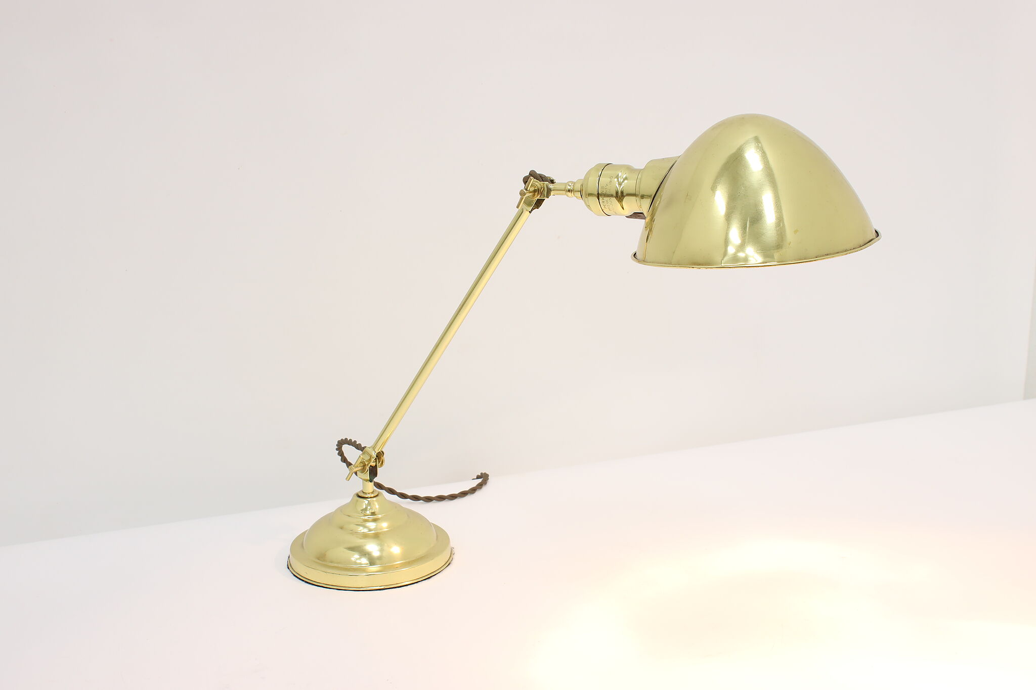 Antique Brass Table Lamp and Shade