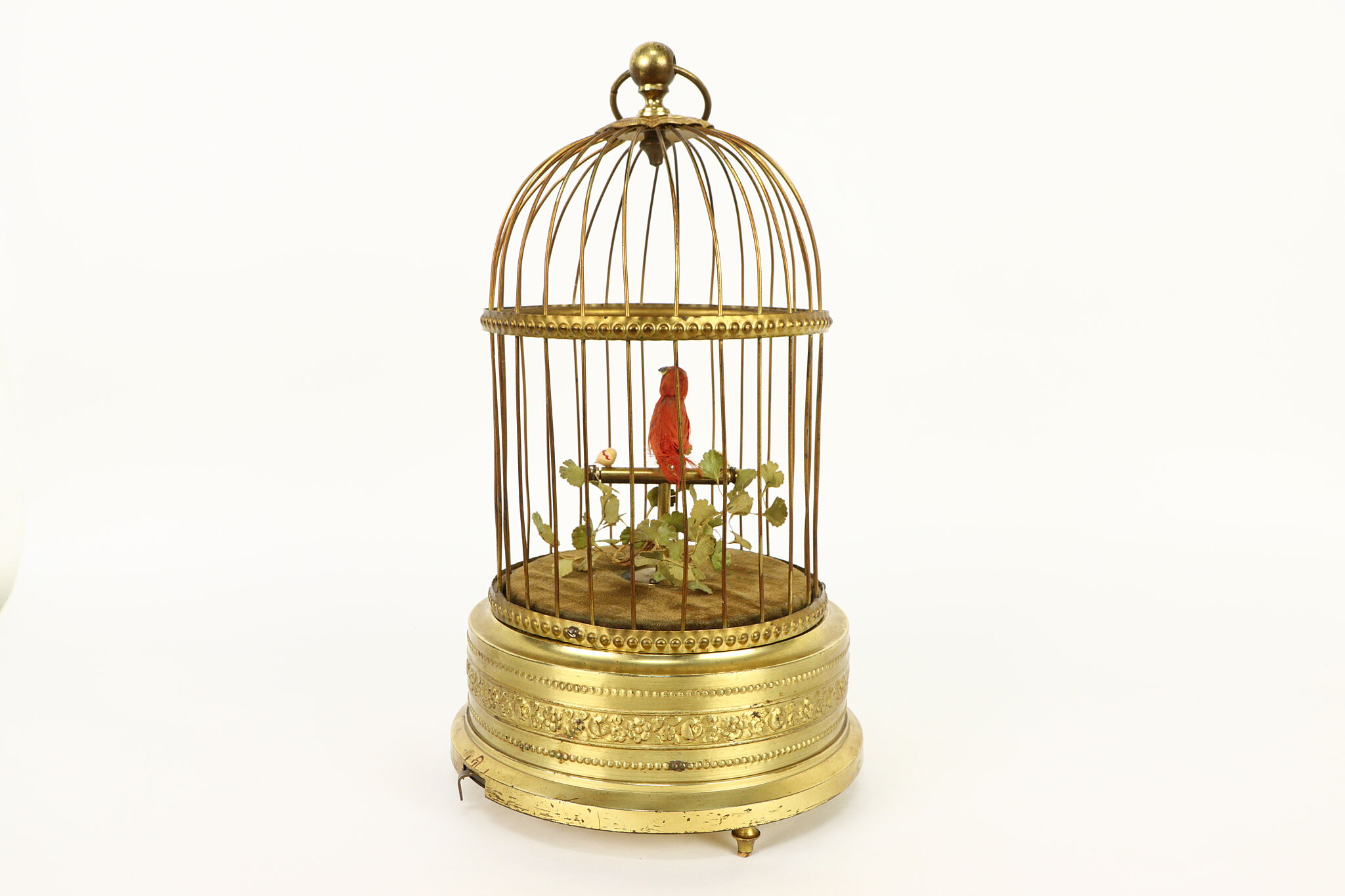 Eximious brass birdcage machine clock with bird inside Height Garden  Decoration 100% real Brass Bronze