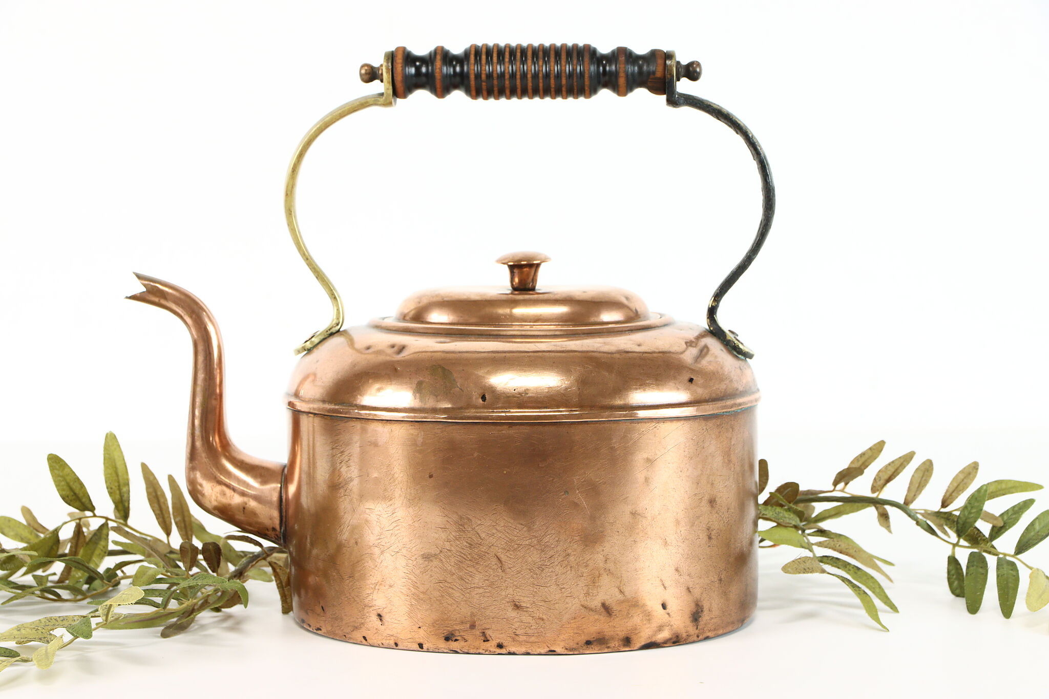 Farmhouse Antique Copper Large Tea Kettle or Pot #46277