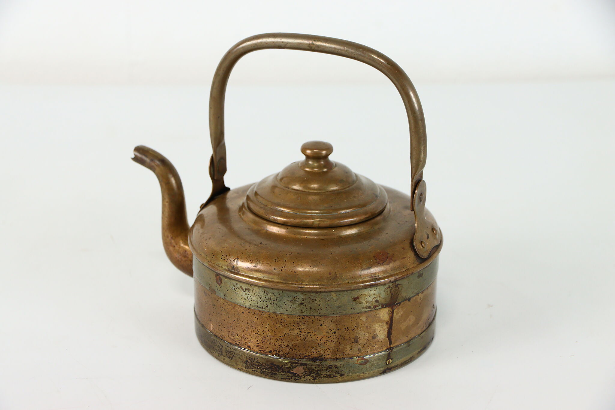 Farmhouse Vintage Small Copper and Brass Teapot or Kettle