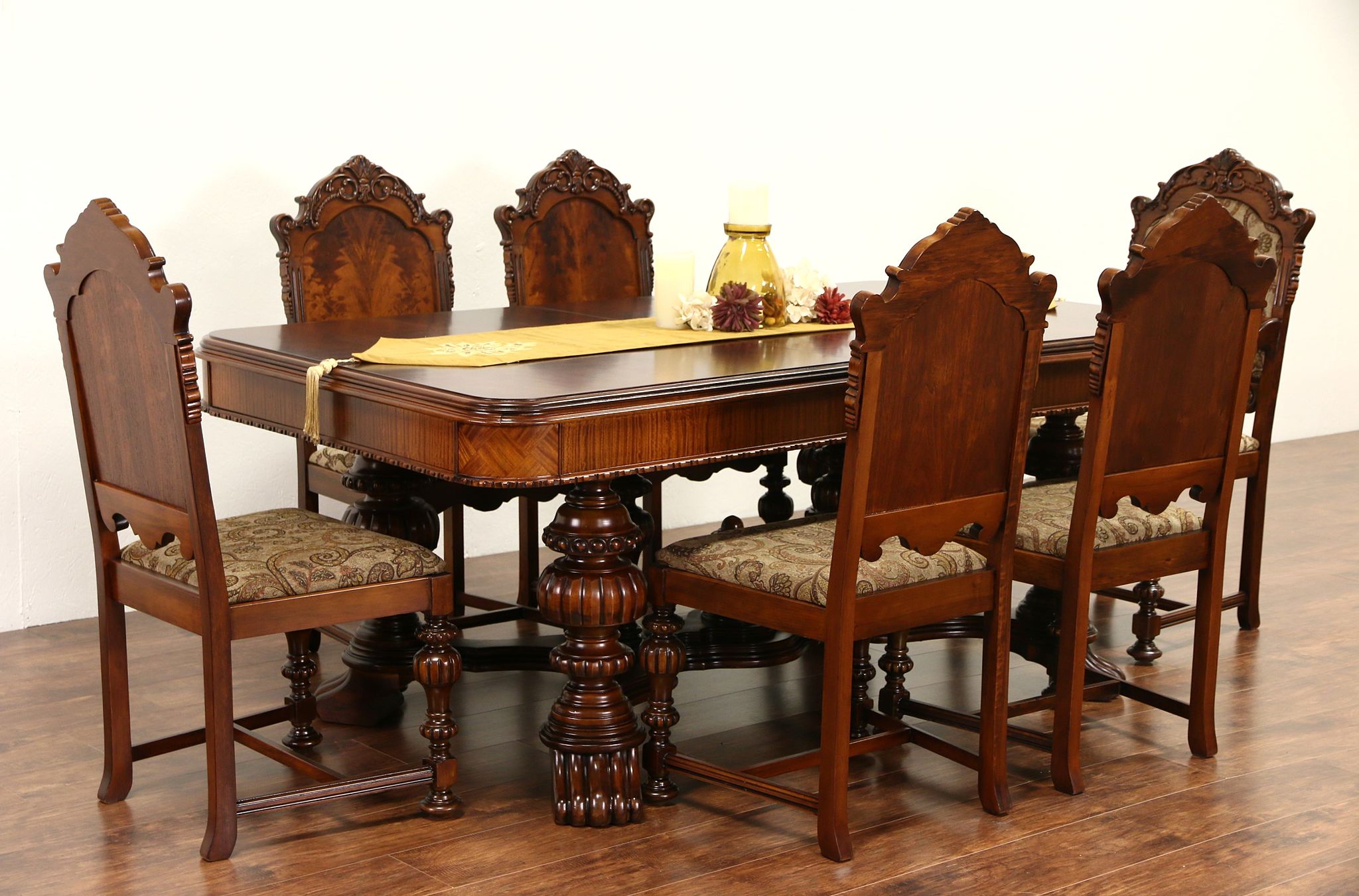 Antique Straight Line Dining Room Table