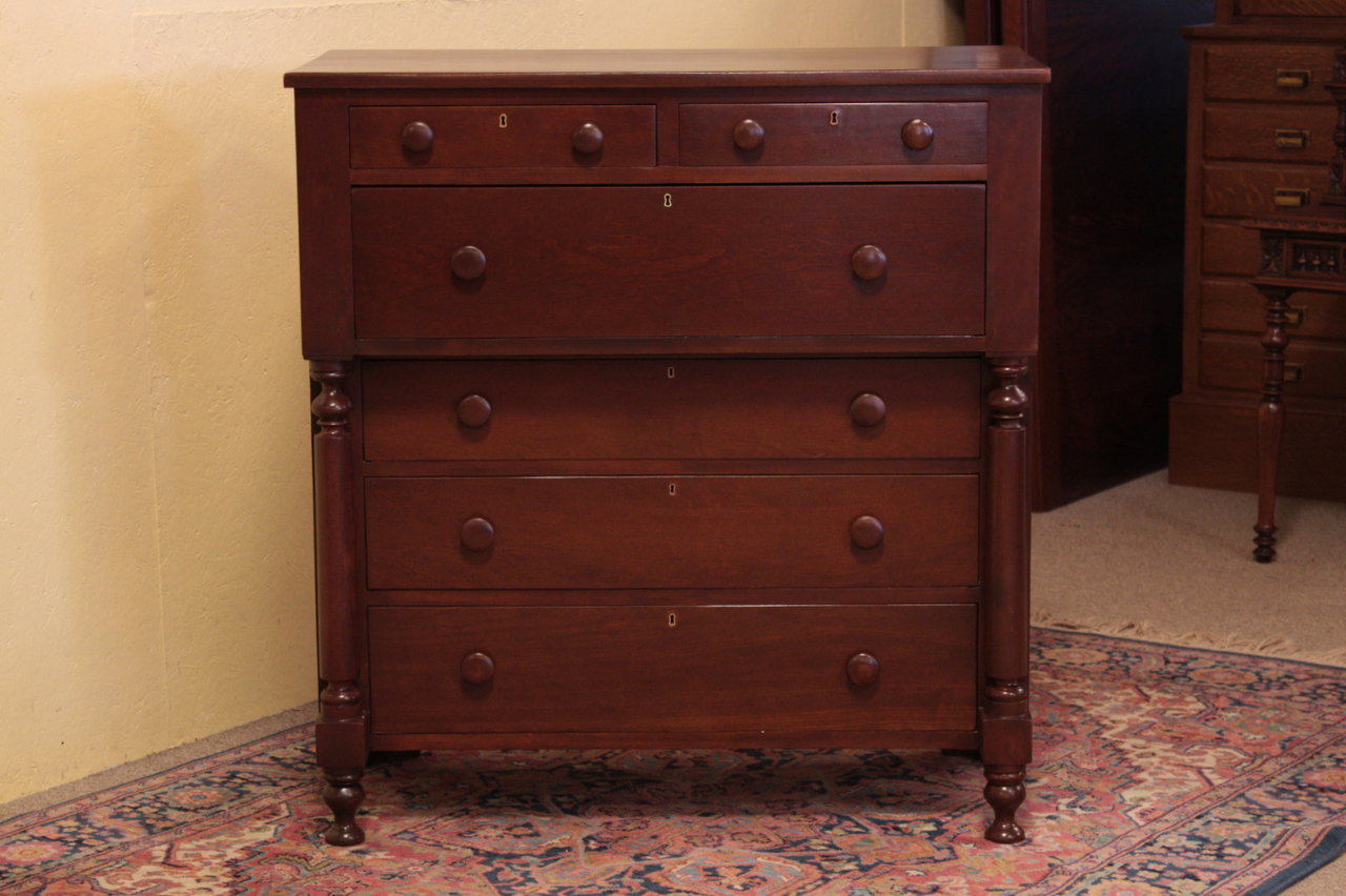 New England Empire 1840 Cherry Chest or Dresser