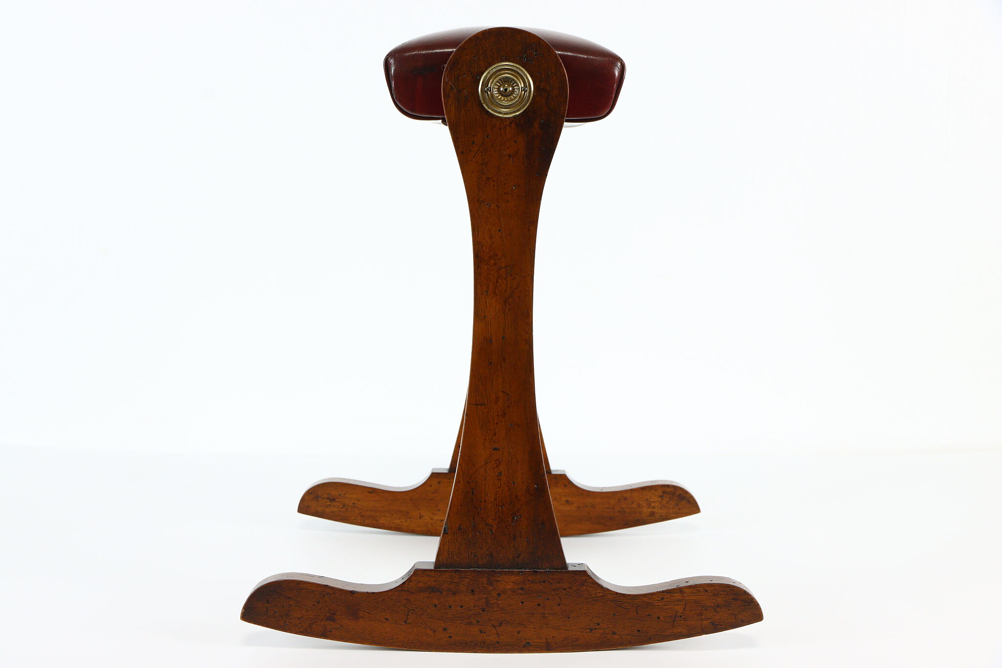 Rocking Gout Vintage Footstool, Mahogany & Leather, Erickson's #37534