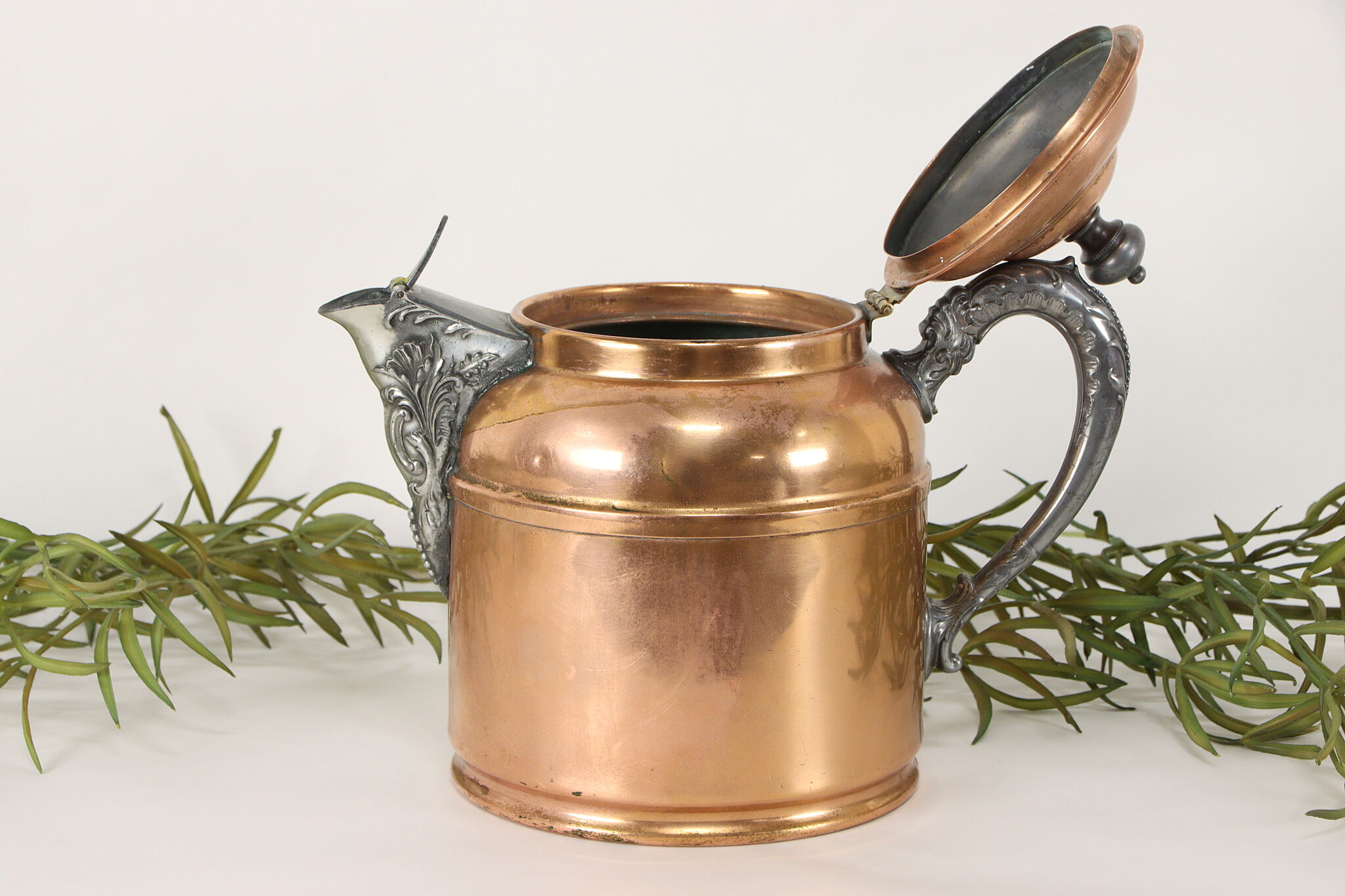 Vintage Copper Tea Kettle Wood Handle Dome Shape /rb – Pathway Market GR