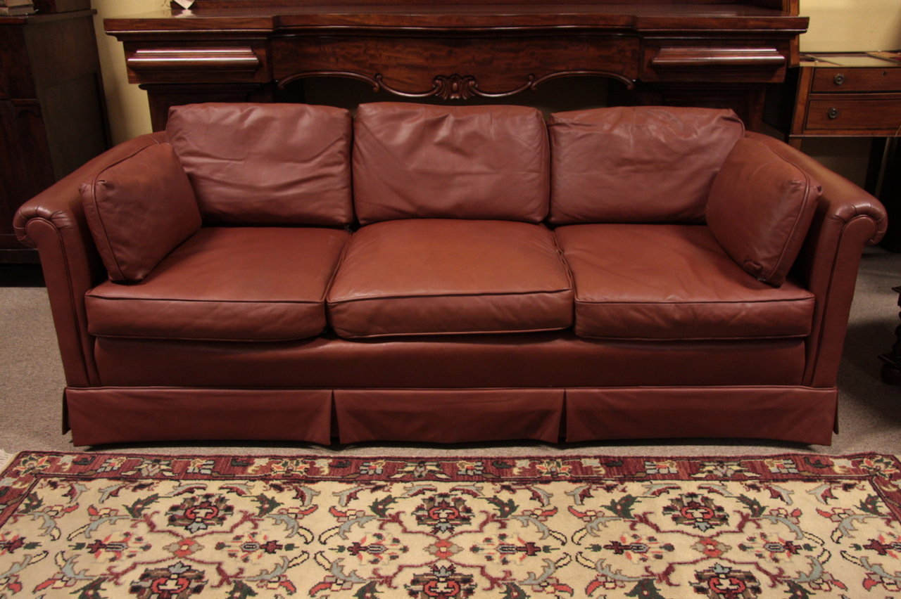 leather sofa down cushions