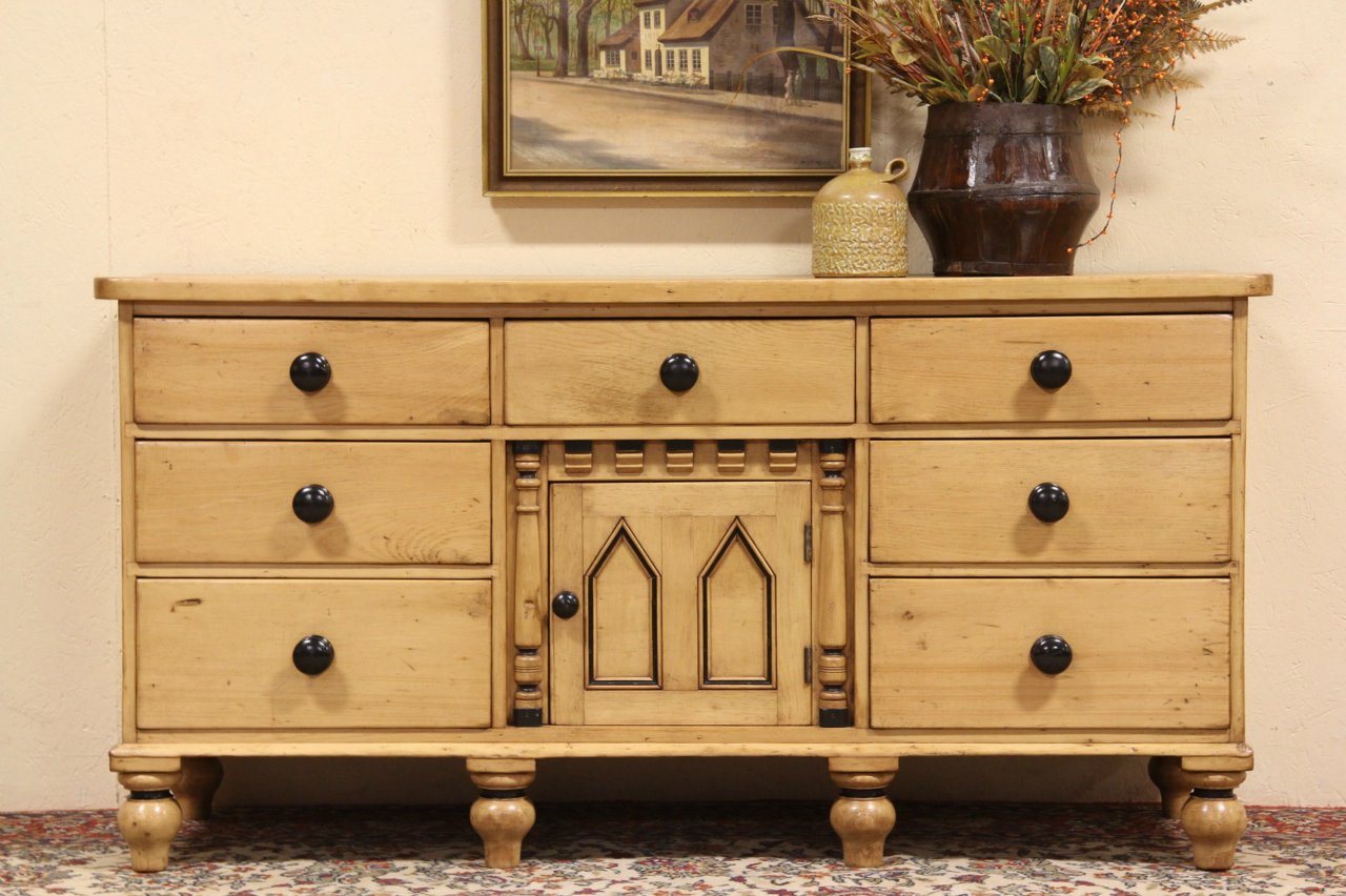 Scottish 1870 Country Pine Sideboard or Server