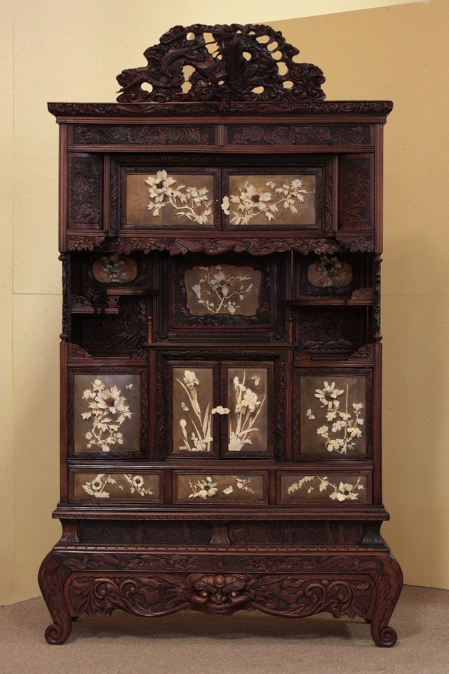 Rosewood Japanese Shodana, Altar or Curio Cabinet