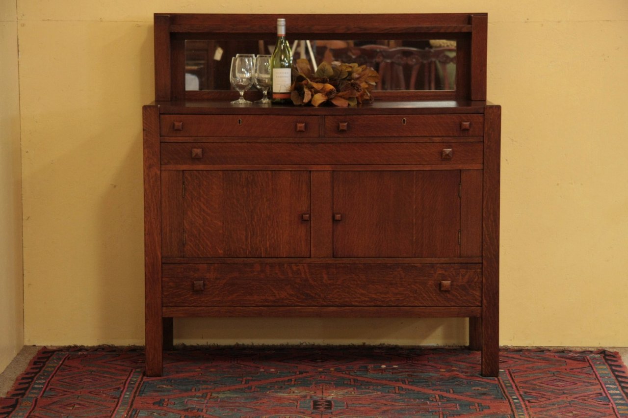 Arts & Crafts Mission Oak Antique Sideboard Buffet