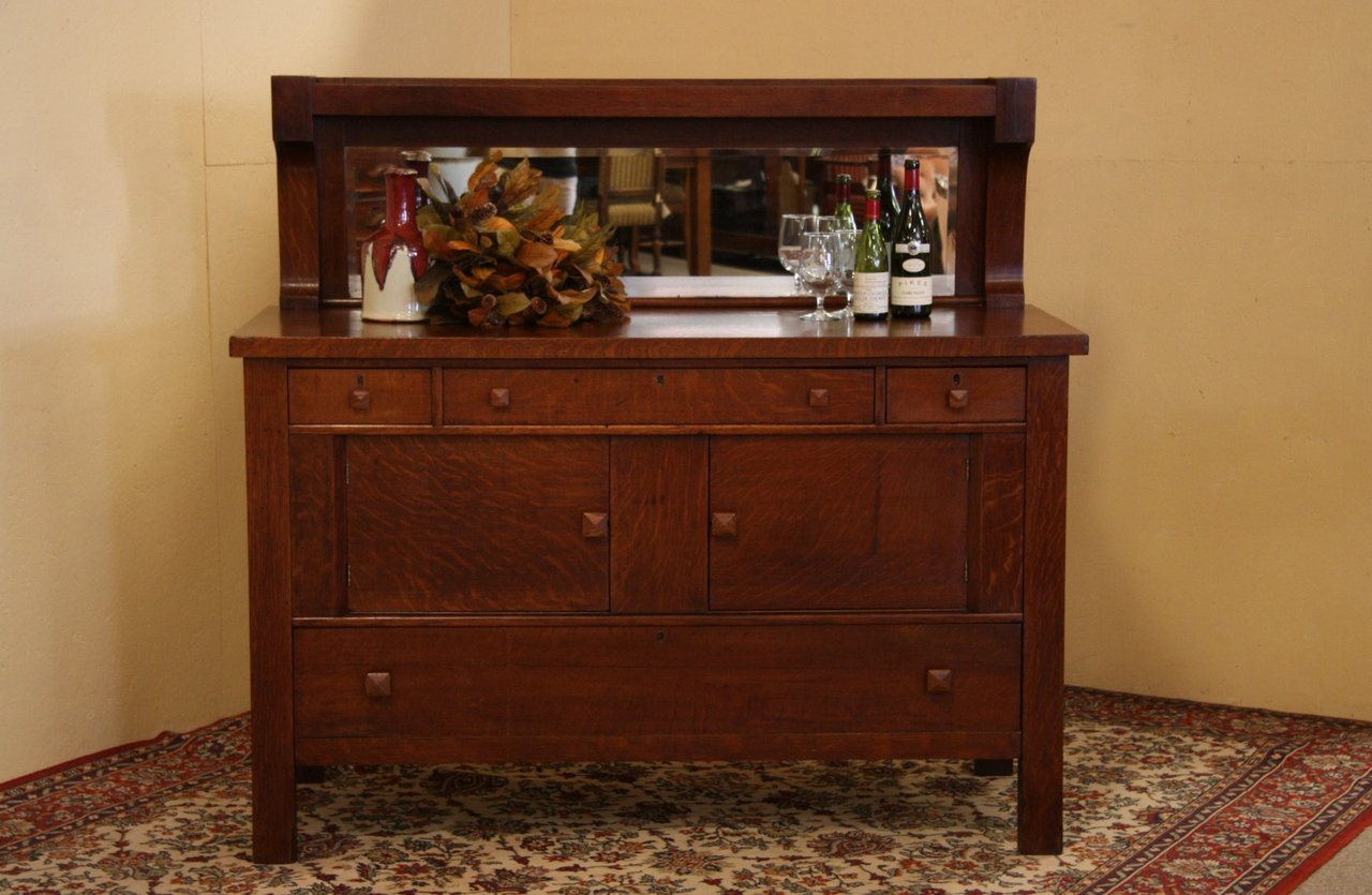 Arts & Crafts Mission Oak Antique Sideboard Buffet