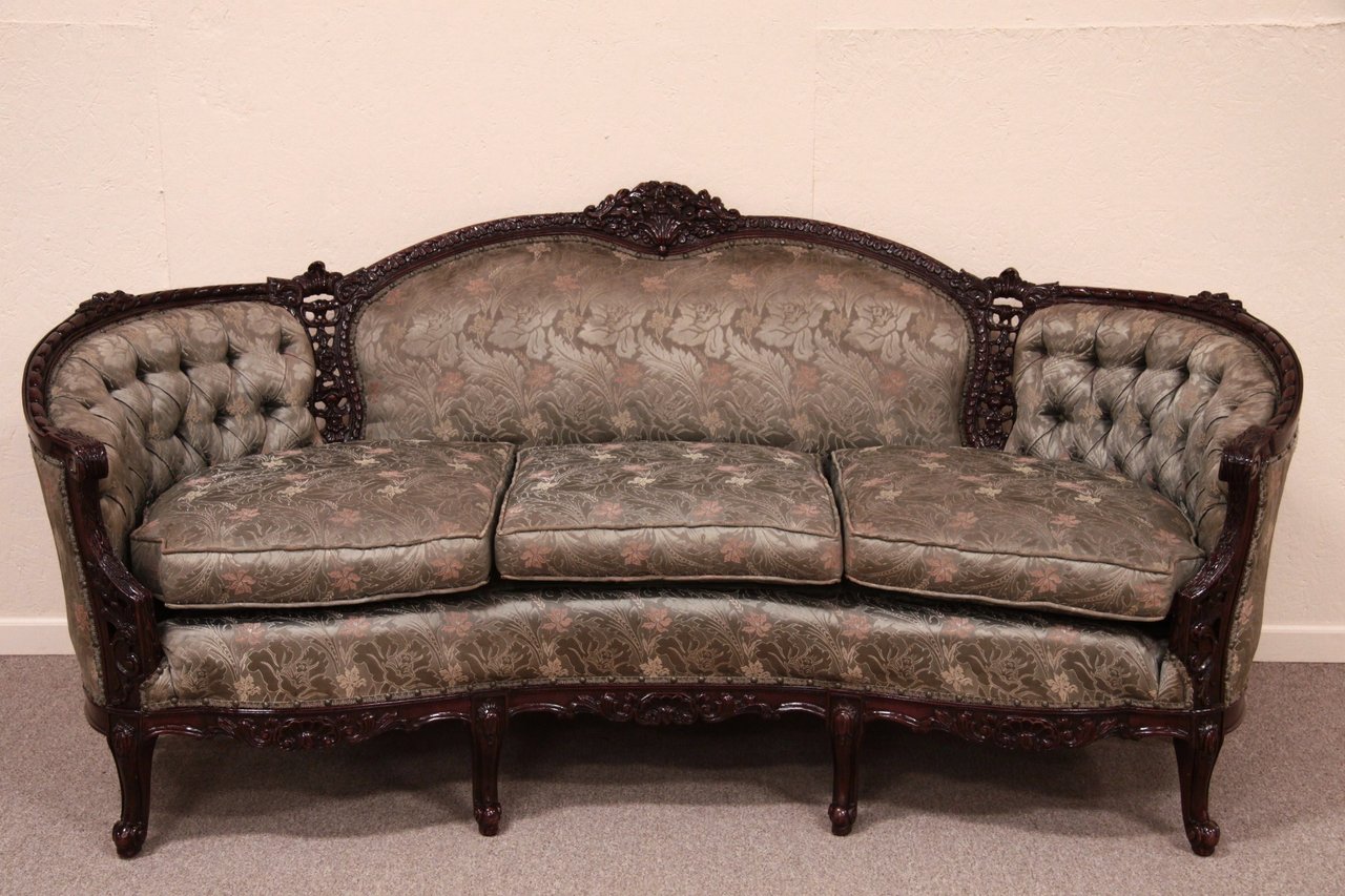 French Carved Vintage Sofa