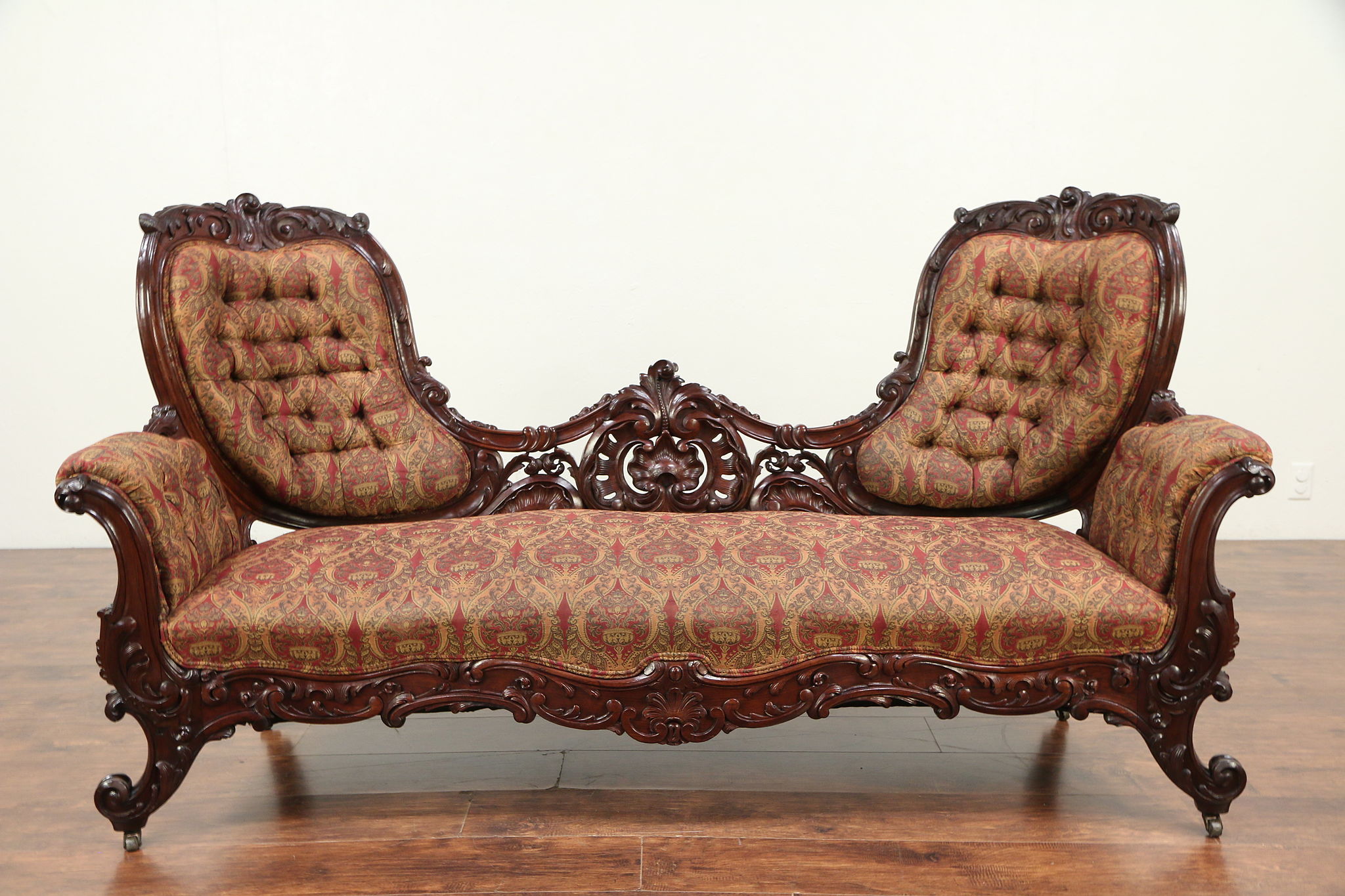 antique wood sofa bed couch loveseat