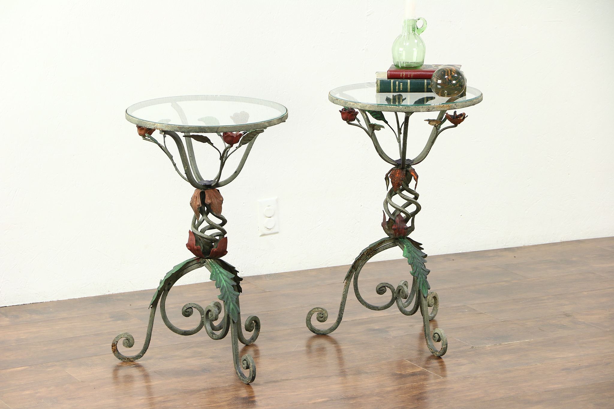 wrought iron end tables living room