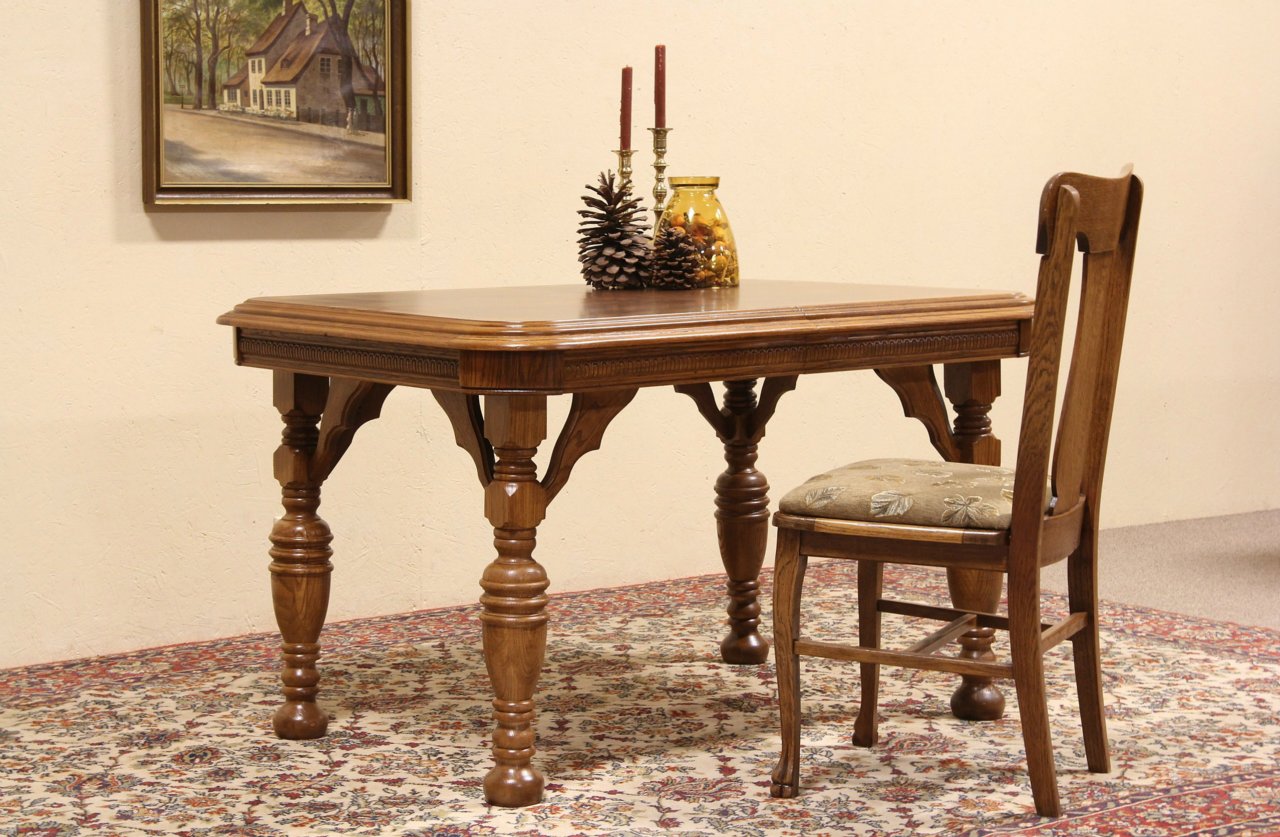 Tudor Oak 1925 Dining, Library or Writing Table