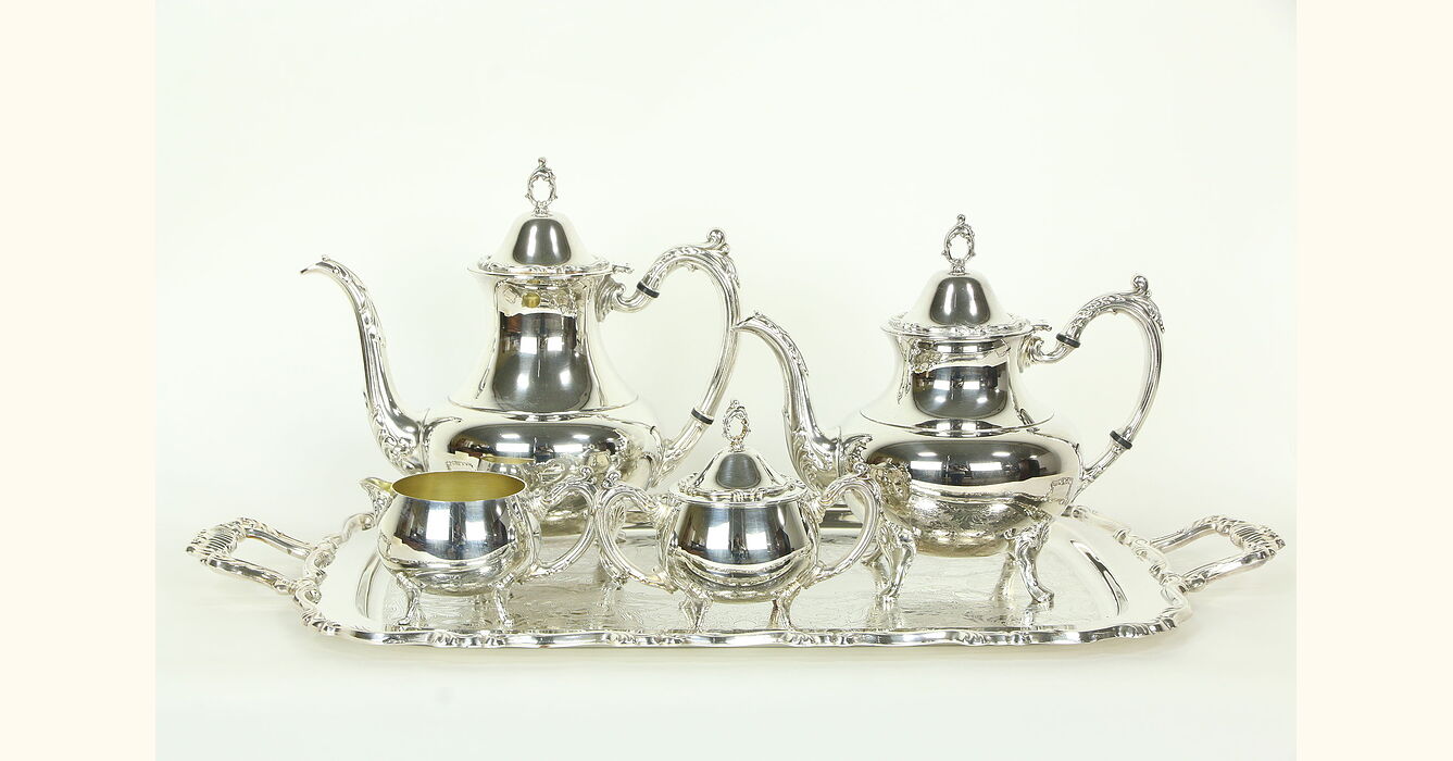 Oneida Silverplate Vintage Coffee Tea Set, Tray, Never Used | atelier ...